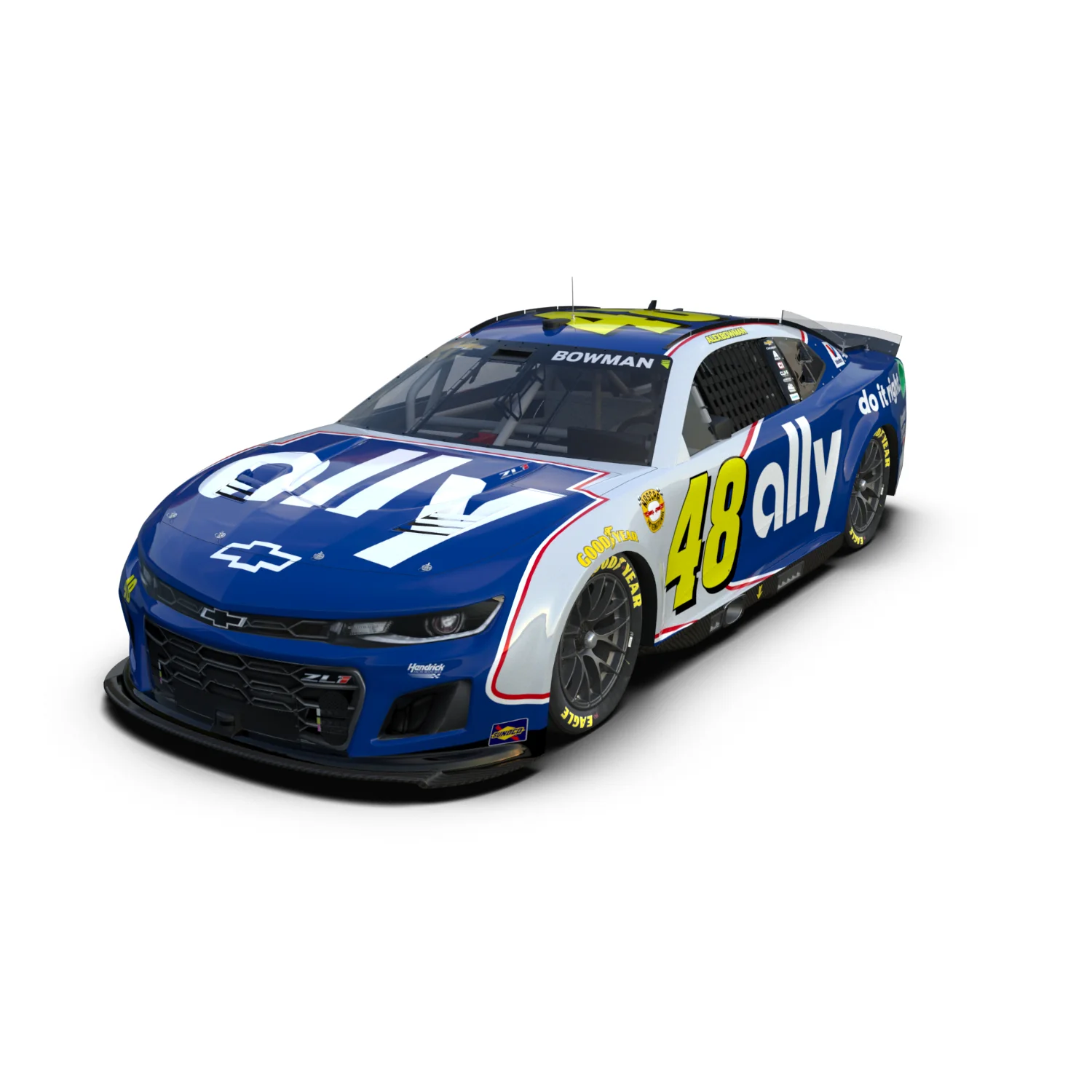 Alex Bowman #48 2024 ally Darlington Throwback 1:64 Hard Top Die-Cast