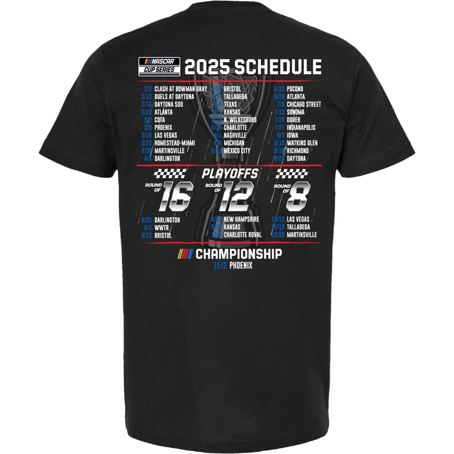 Alex Bowman #48 2025 Schedule T-shirt - Image 3
