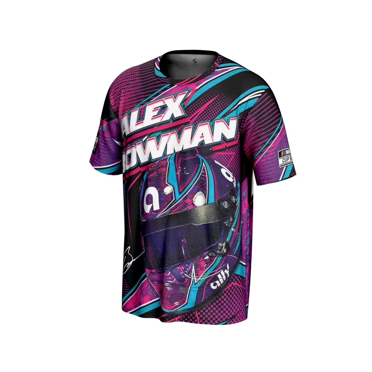 Alex Bowman #48 Ally Helmet Sublimated T-shirt - Image 2