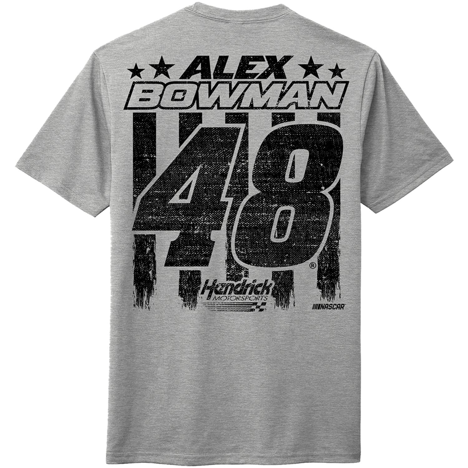Alex Bowman #48 Gray Patriotic T-shirt - Image 3