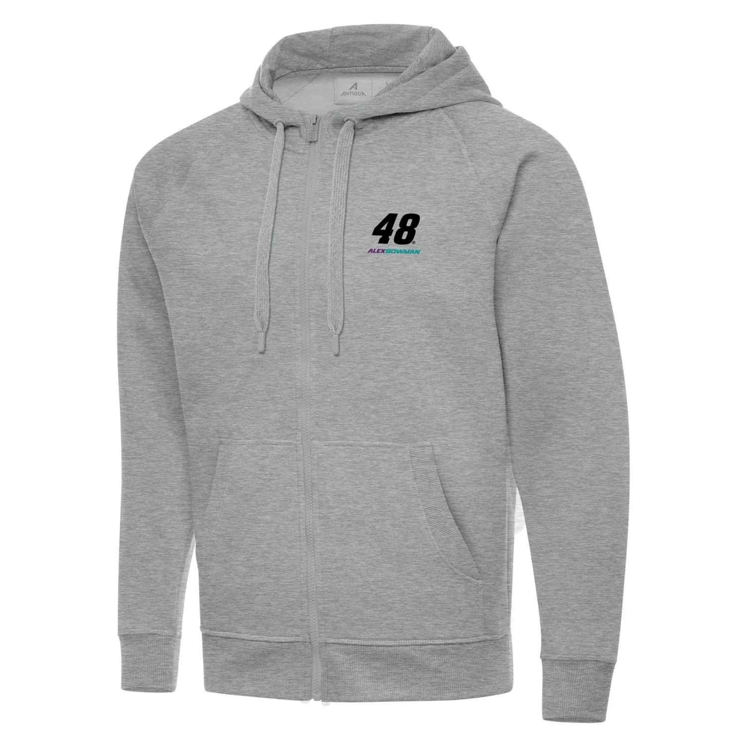 Alex Bowman #48 Victory FZ Hoodie - Grey Heather