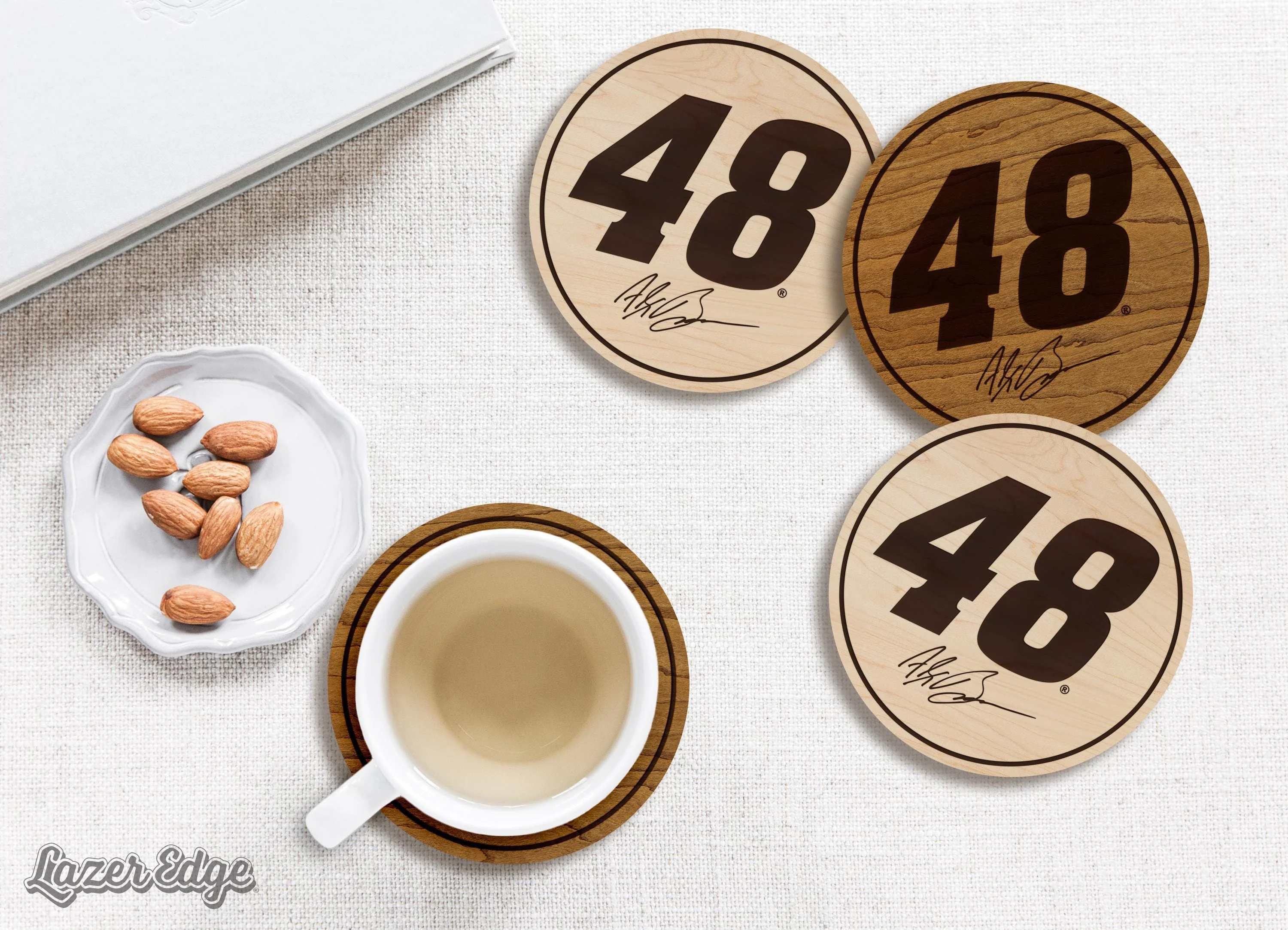 Alex Bowman #48 Wooden Coaster Set - Image 3