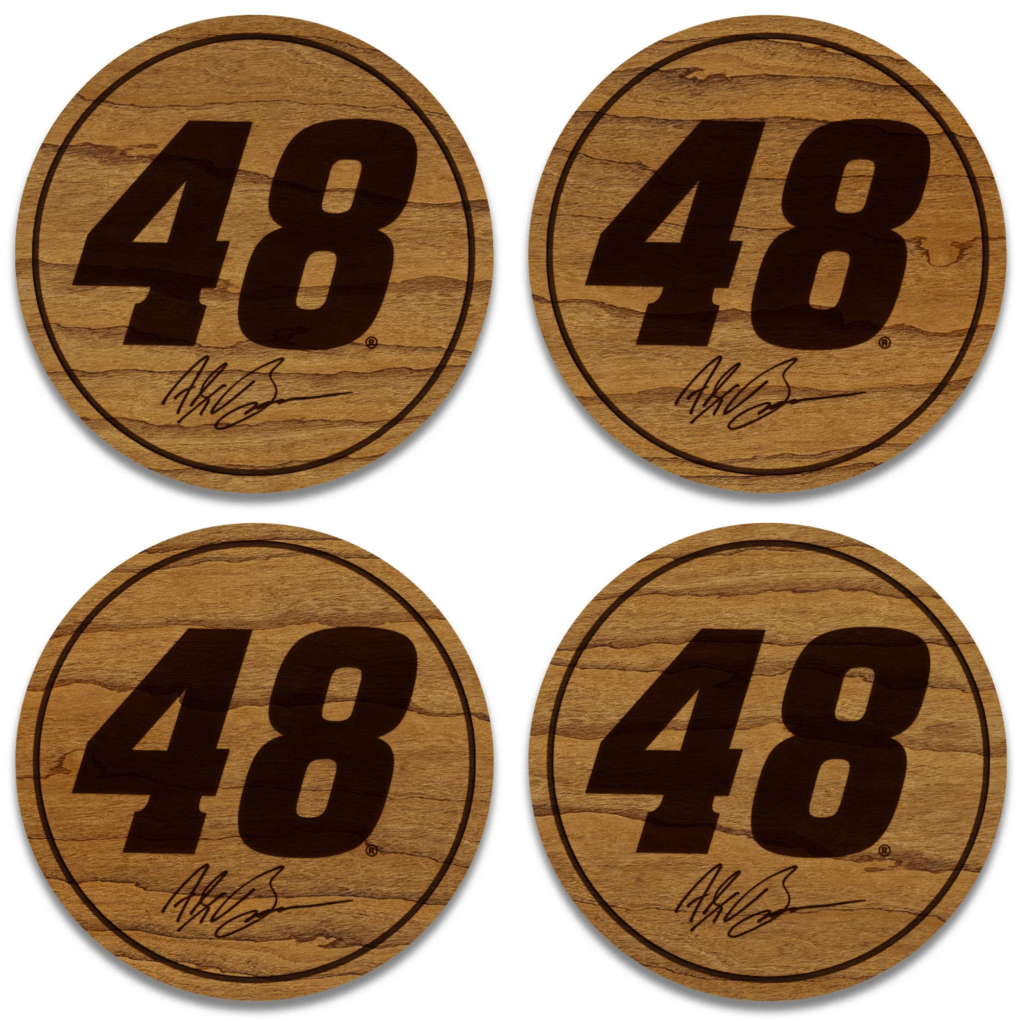 Alex Bowman #48 Wooden Coaster Set - Image 5