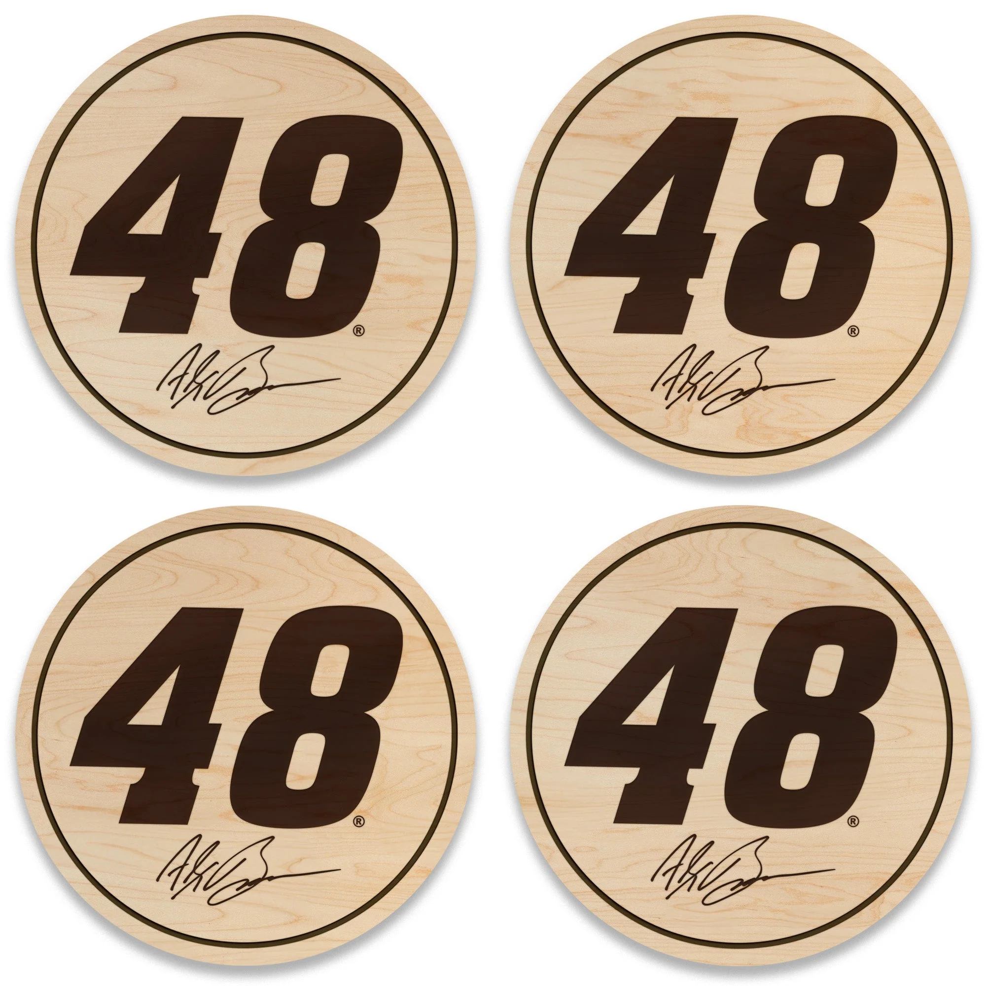 Alex Bowman #48 Wooden Coaster Set - Image 6