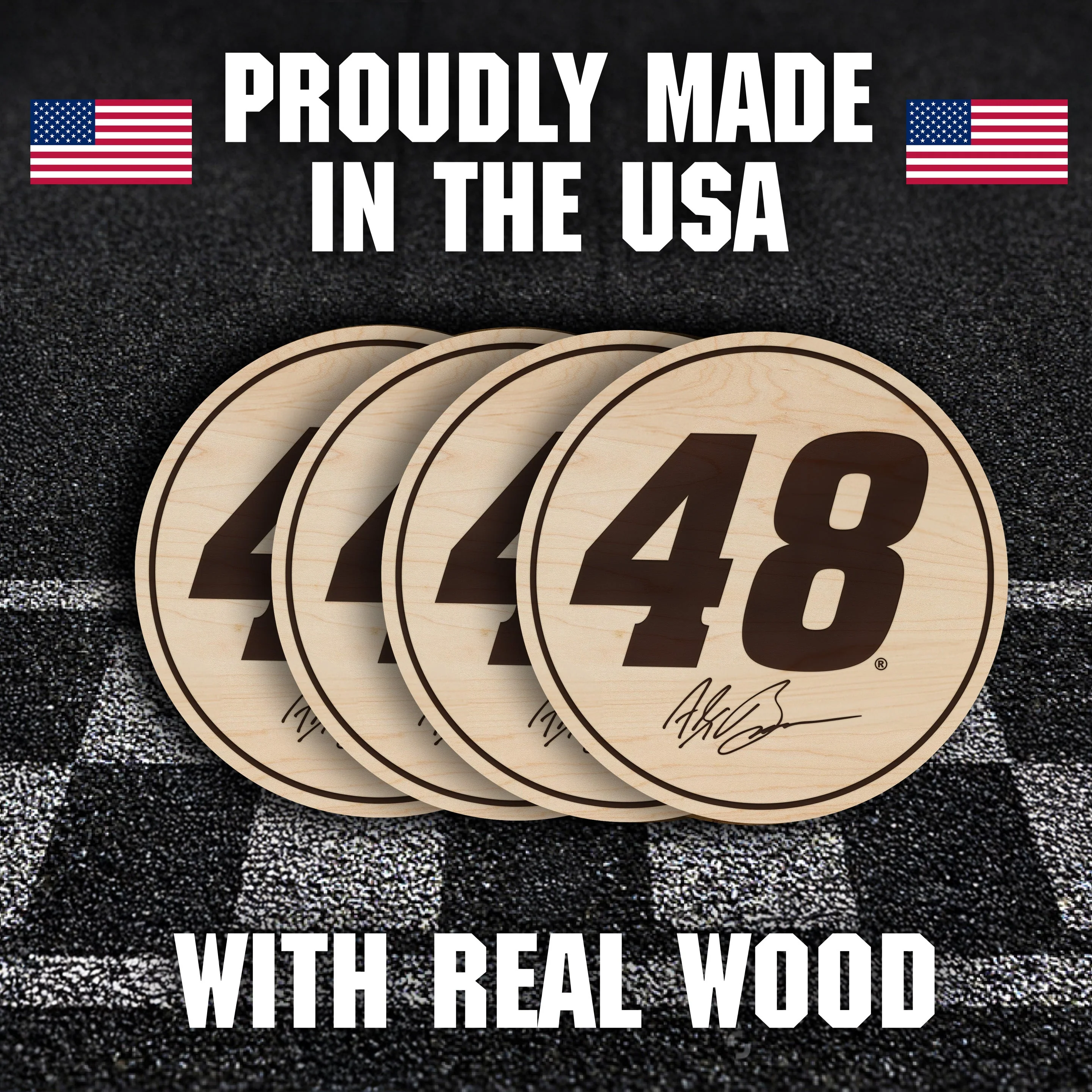 Alex Bowman #48 Wooden Coaster Set - Image 8