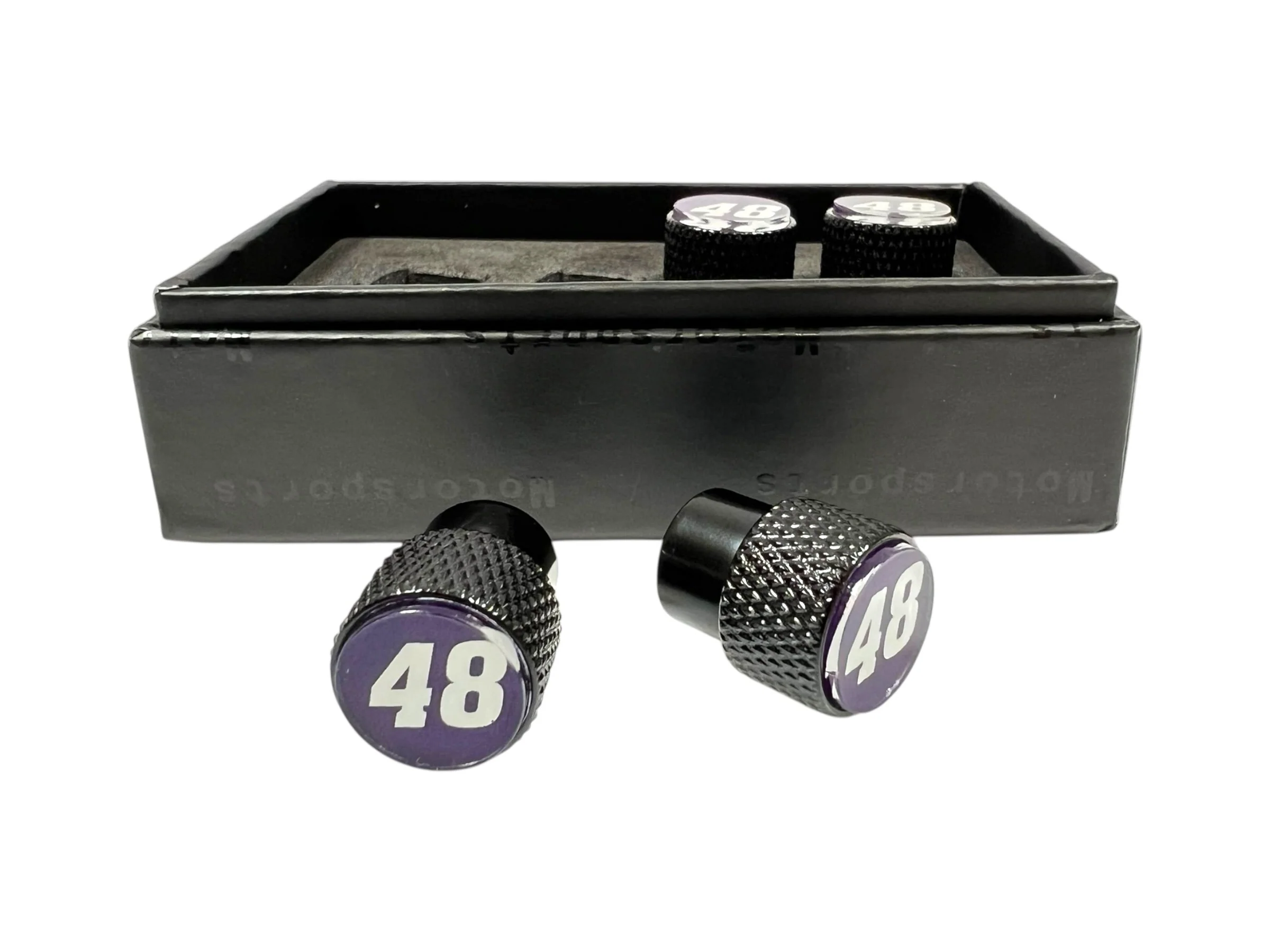 Alex Bowman #48 Ally Black Knurled Valve Stem Caps
