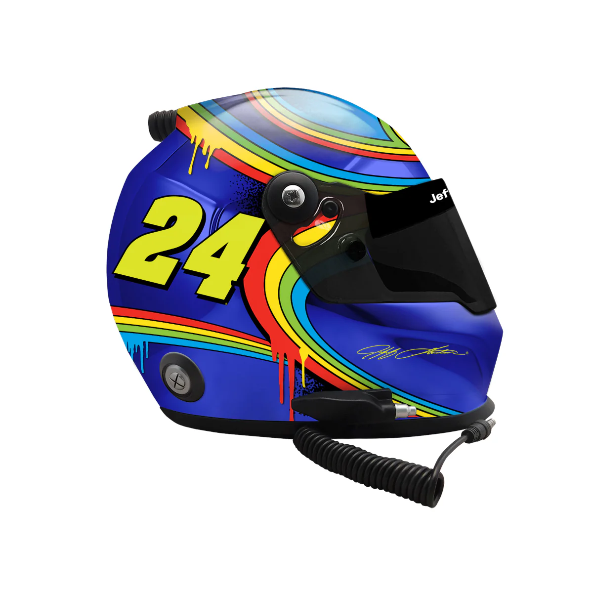 AUTOGRAPHED Jeff Gordon #24 Rainbow Drip Fantasy Full Size Replica Helmet