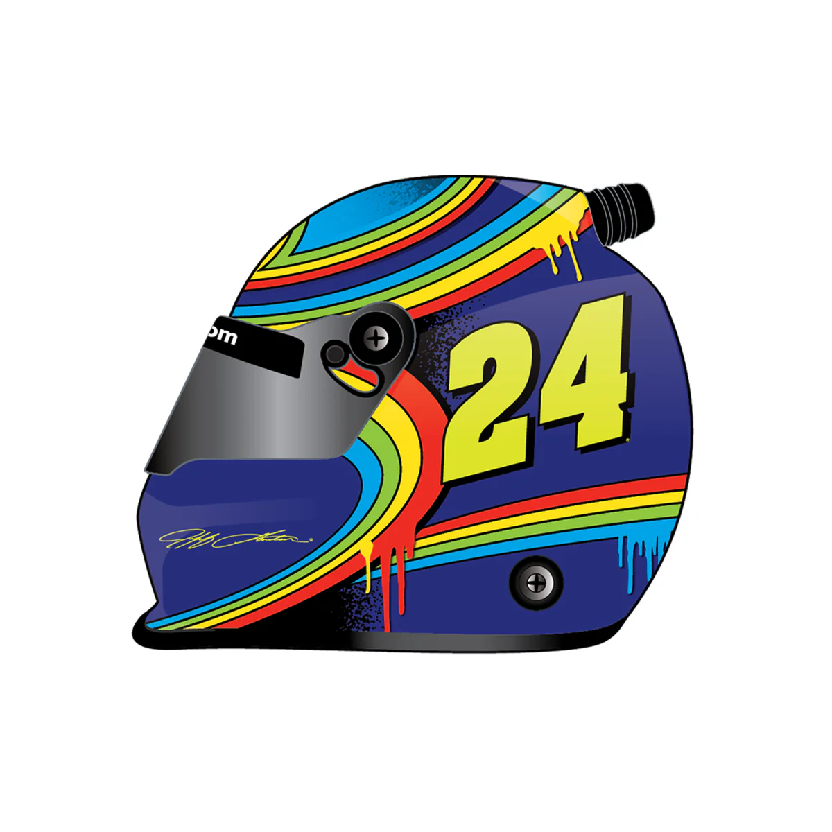 AUTOGRAPHED Jeff Gordon #24 Rainbow Drip Fantasy Full Size Replica Helmet - Image 2