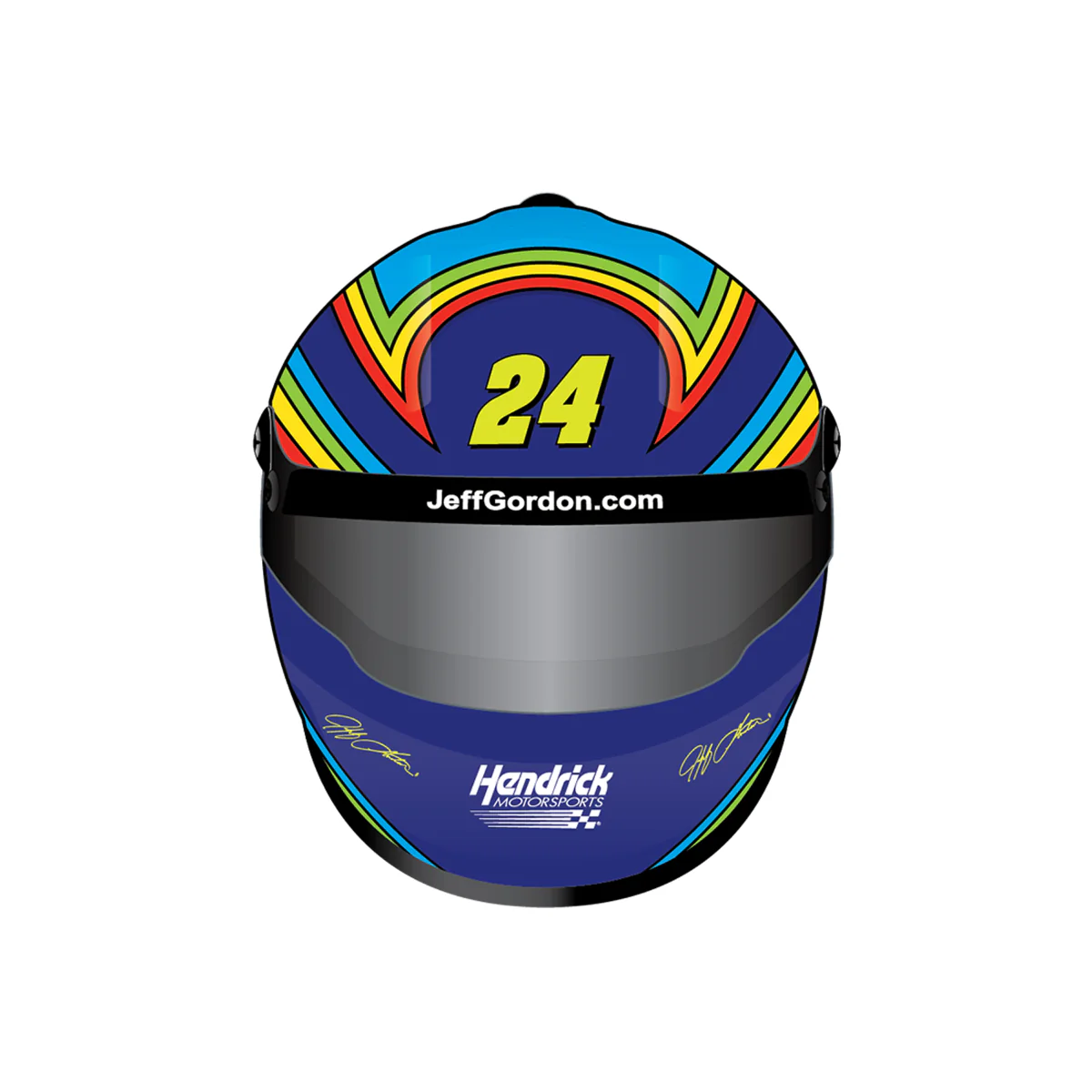 AUTOGRAPHED Jeff Gordon #24 Rainbow Drip Fantasy Full Size Replica Helmet - Image 3