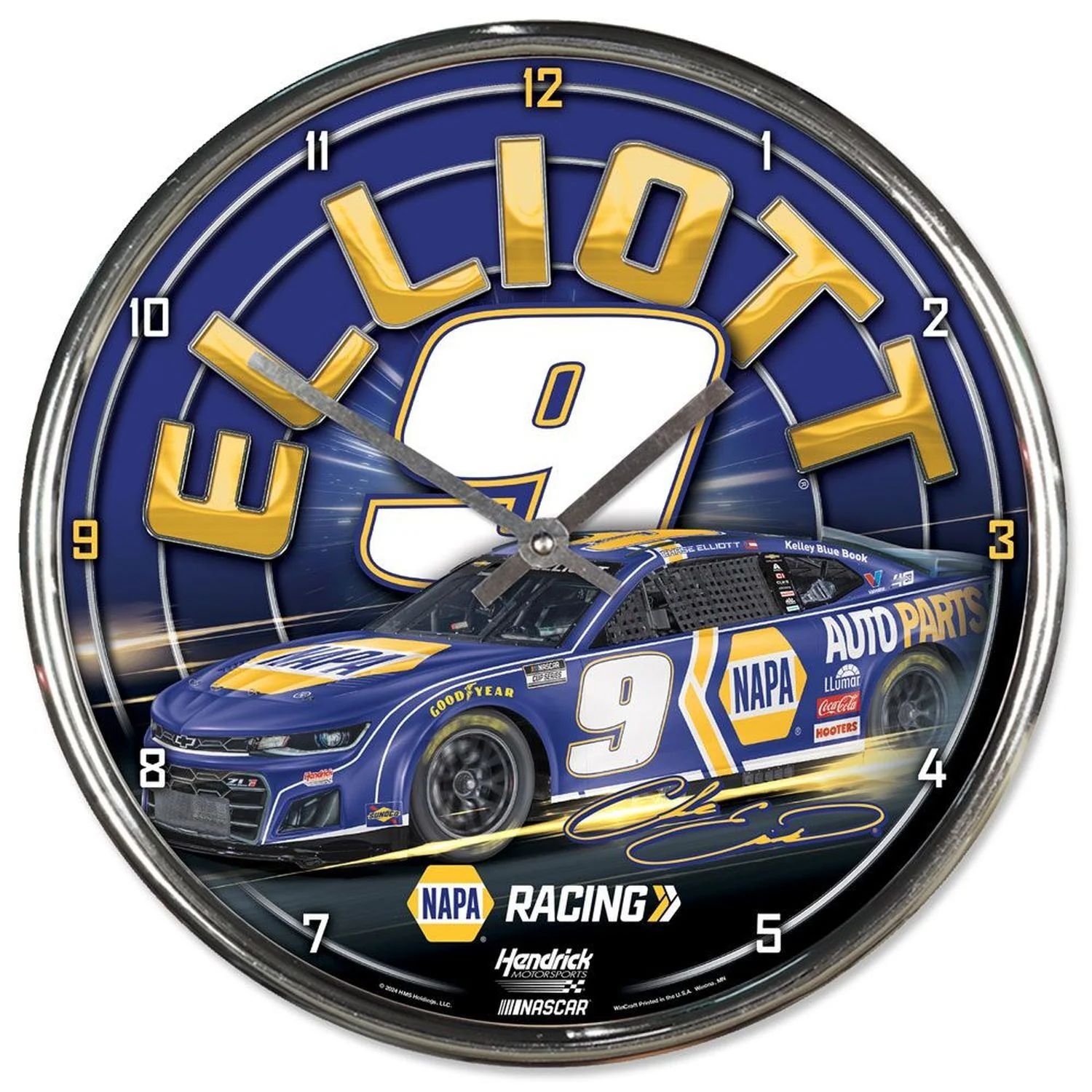 Chase Elliott #9 Chrome Clock
