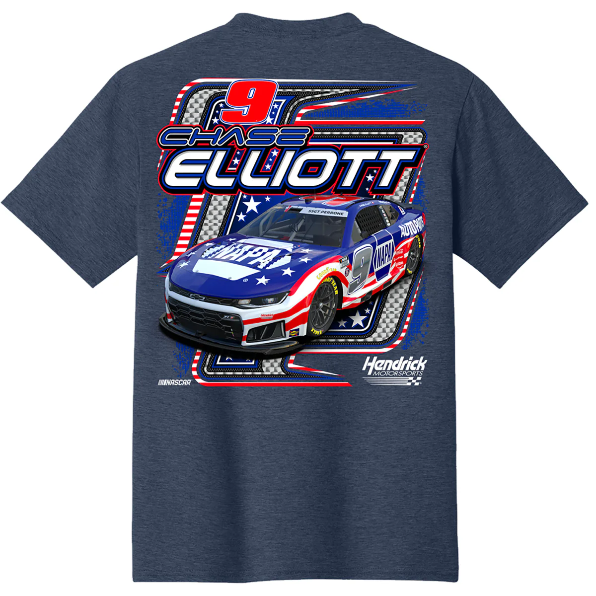 Chase Elliott #9 NAPA Patriotic T-Shirt - Image 3