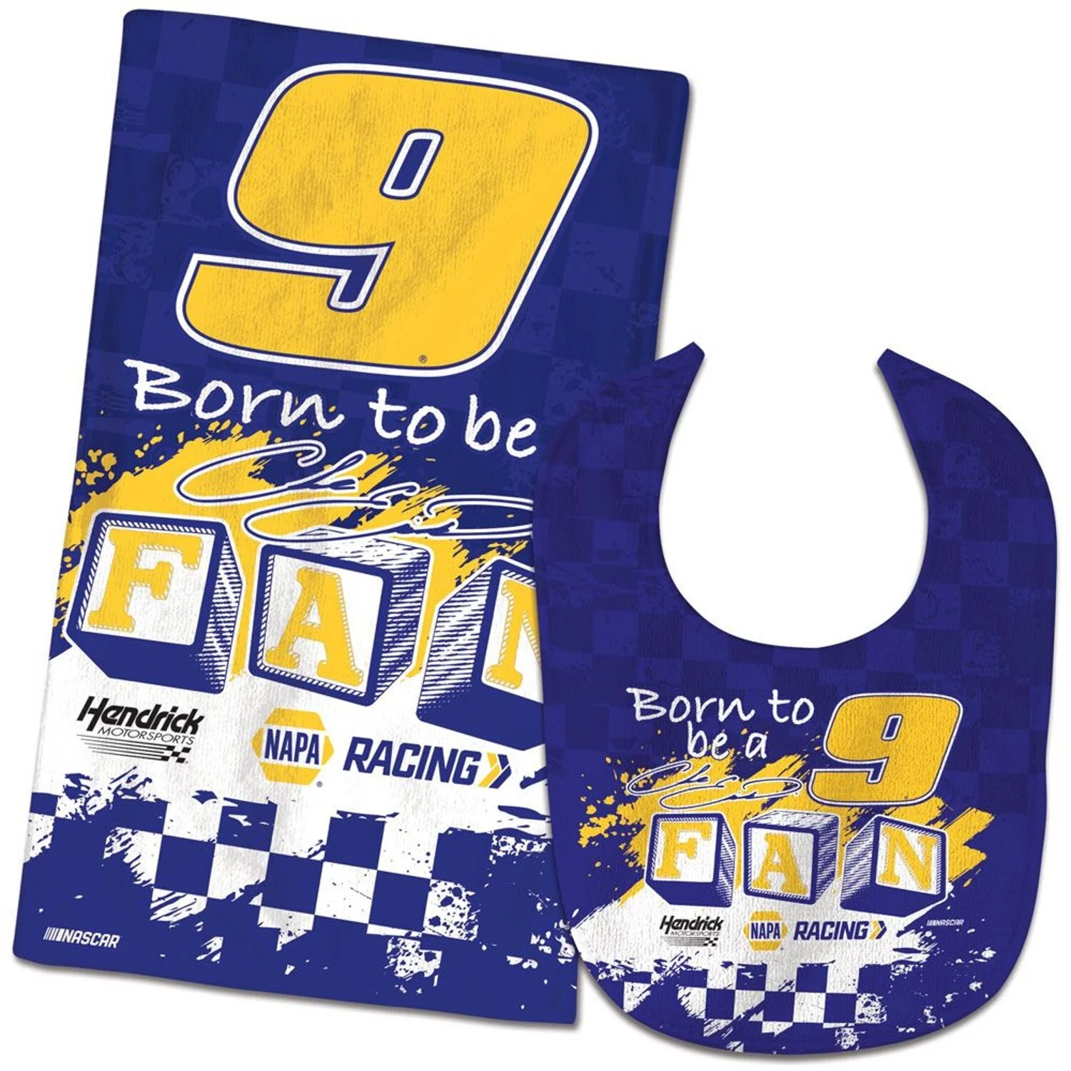 Chase Elliott #9 Bib and Burp Cloth Set