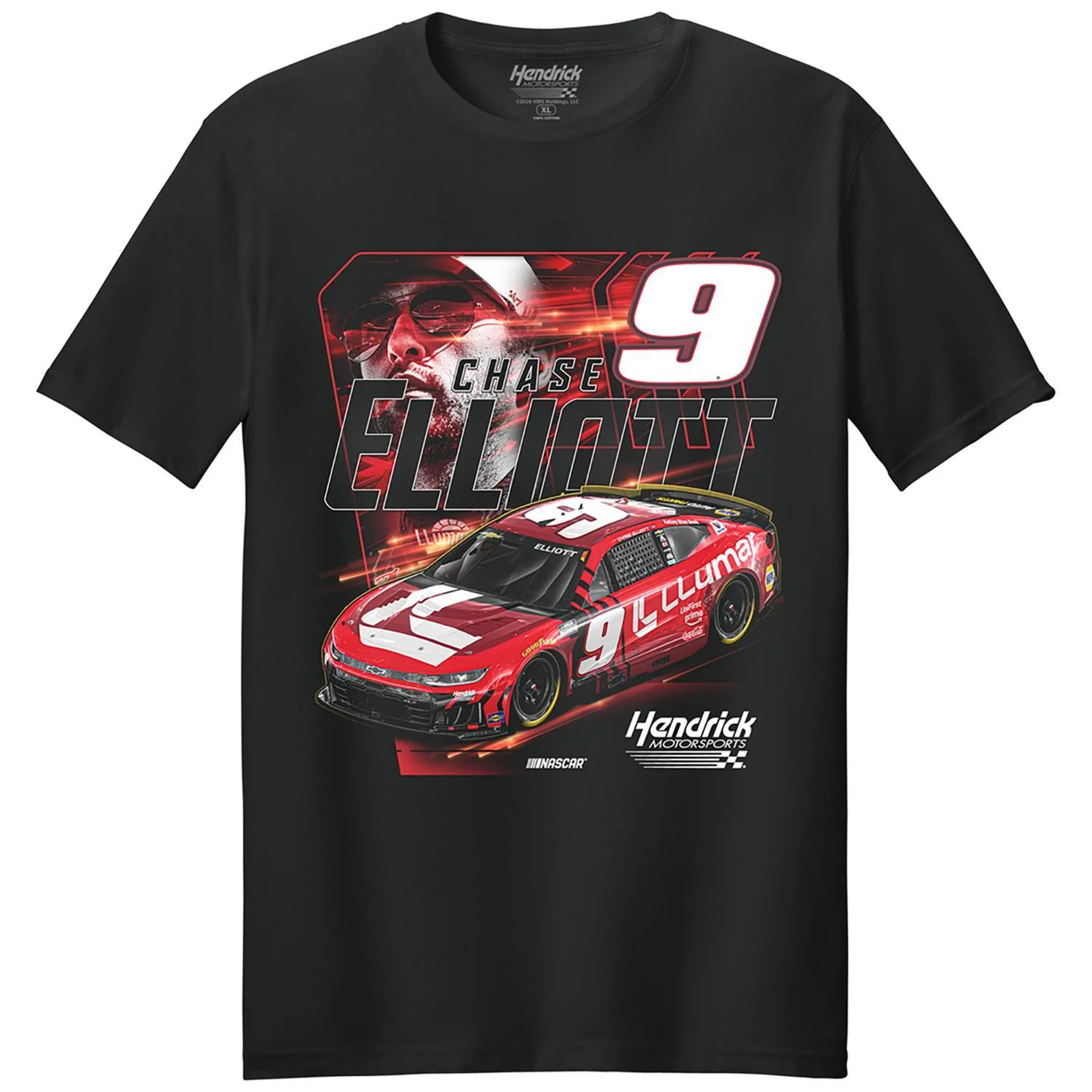 Chase Elliott #9 Llumar Black T-shirt - Image 2