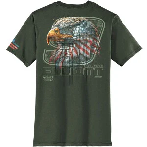 Chase Elliott #9 Military Green Eagle T-shirt - Image 3