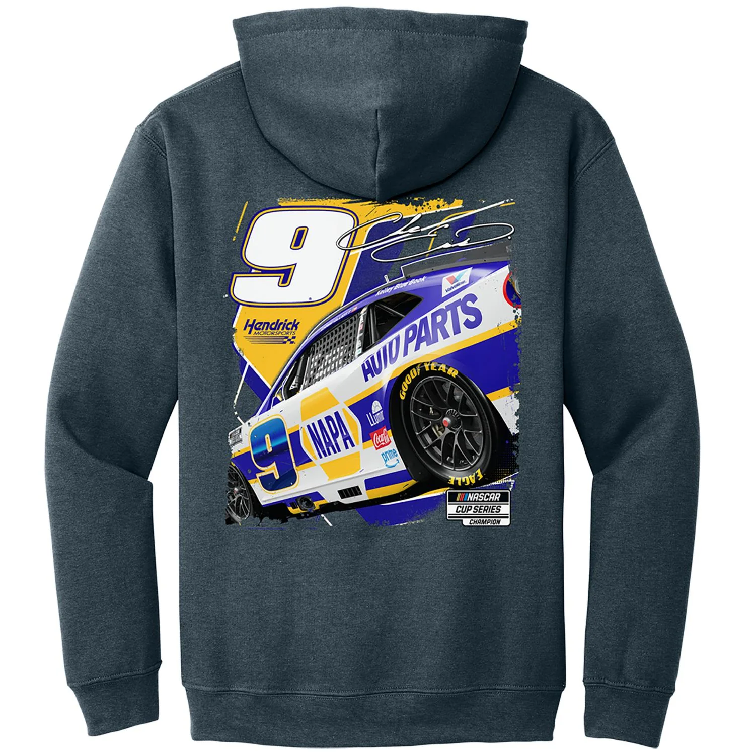 Chase Elliott #9 NAPA Dark Heather Hoodie - Image 3
