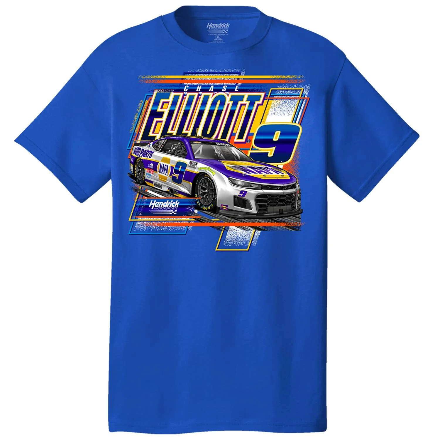 Chase Elliott #9 NAPA Fast Royal Blue T-shirt - Image 2