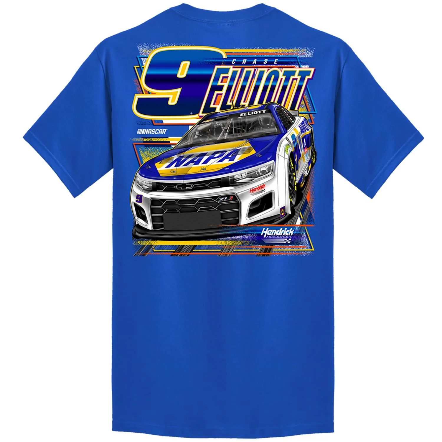 Chase Elliott #9 NAPA Fast Royal Blue T-shirt - Image 3