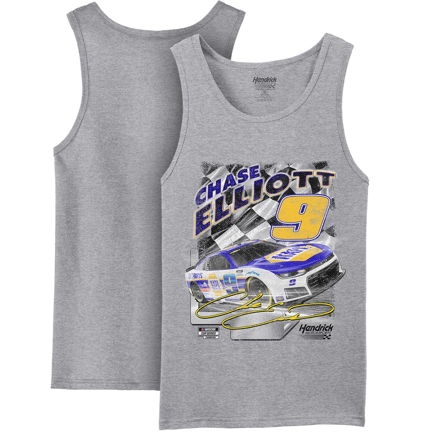 Chase Elliott #9 NAPA Heather Gray Tank Top - Image 2