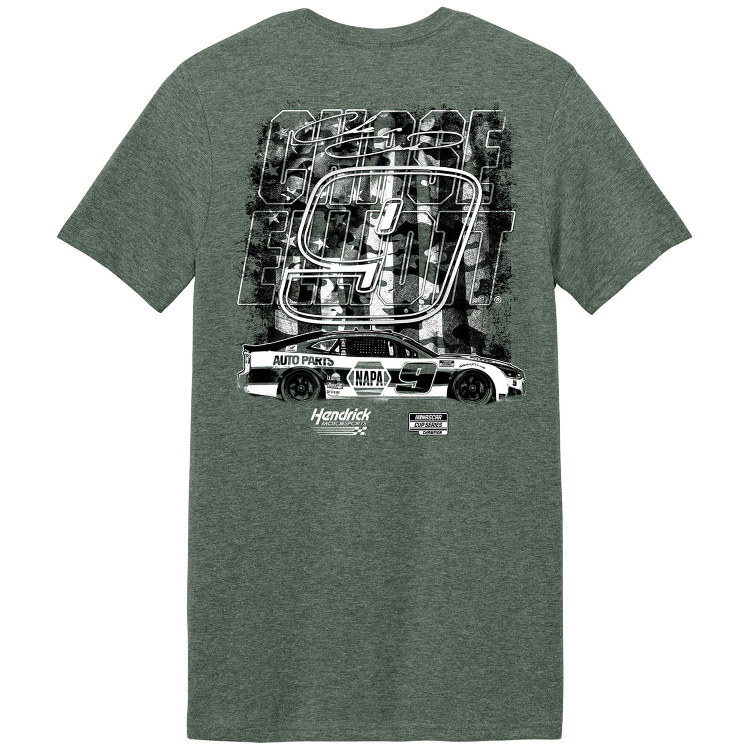 Chase Elliott #9 NAPA Military Green T-shirt - Image 3