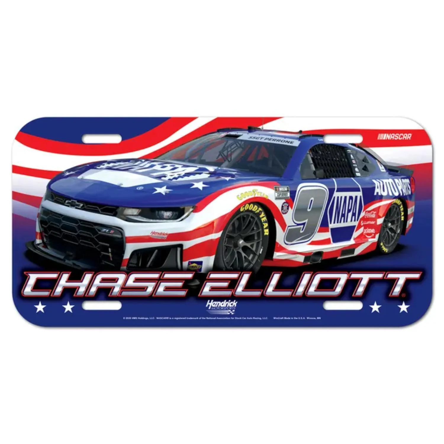 Chase Elliott #9 NAPA Patriotic Plastic License Plate