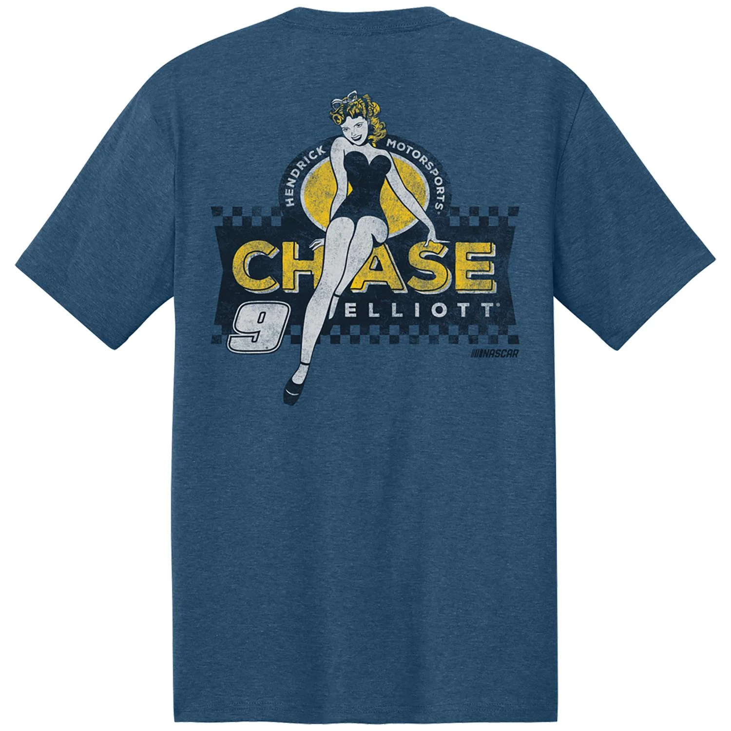 Chase Elliott #9 Neptune Blue Pinup T-shirt - Image 3