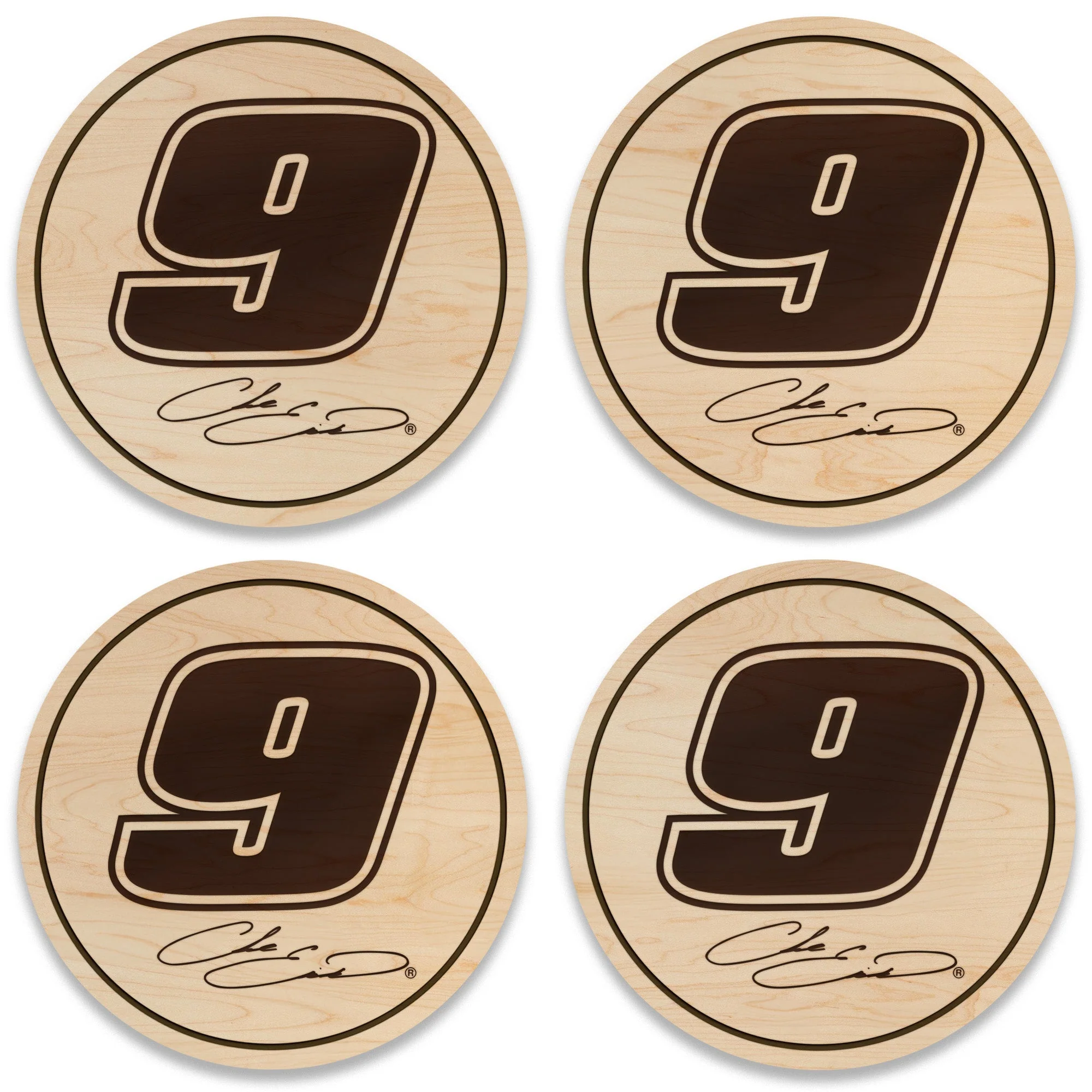Chase Elliott #9 Wooden Coaster Set - Image 4