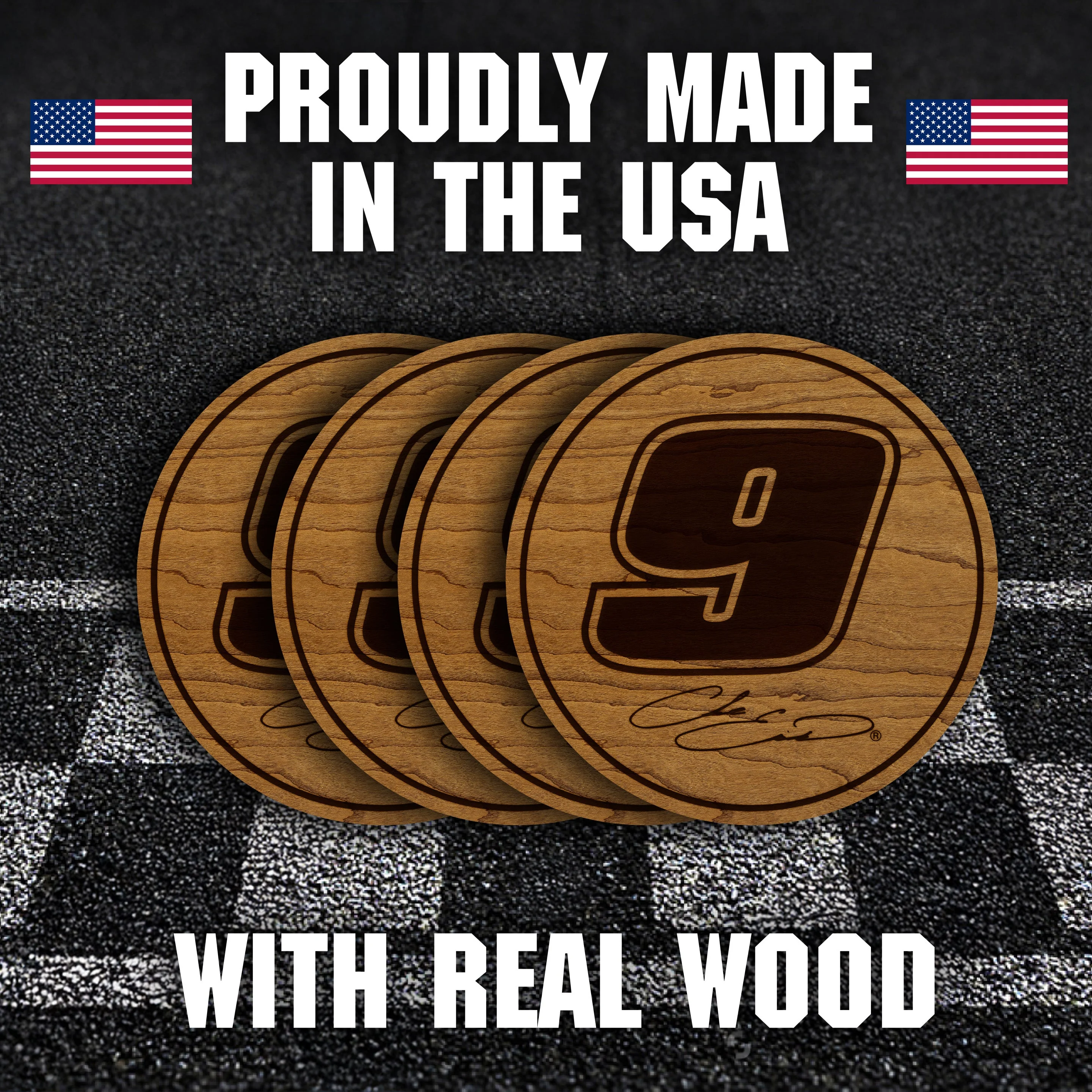 Chase Elliott #9 Wooden Coaster Set - Image 7