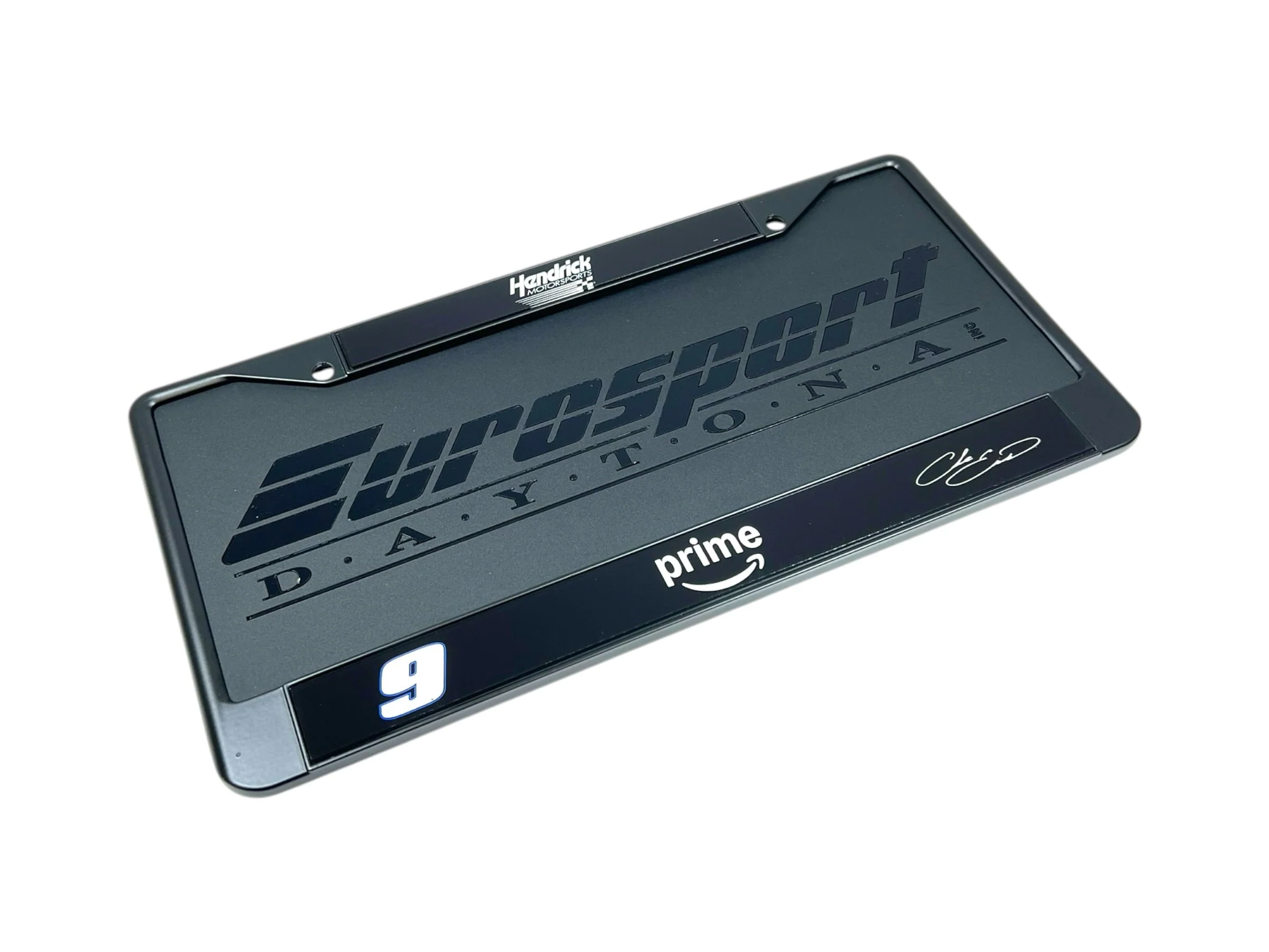 Chase Elliott #9 Amazon Prime Black License Plate Frame - Image 4
