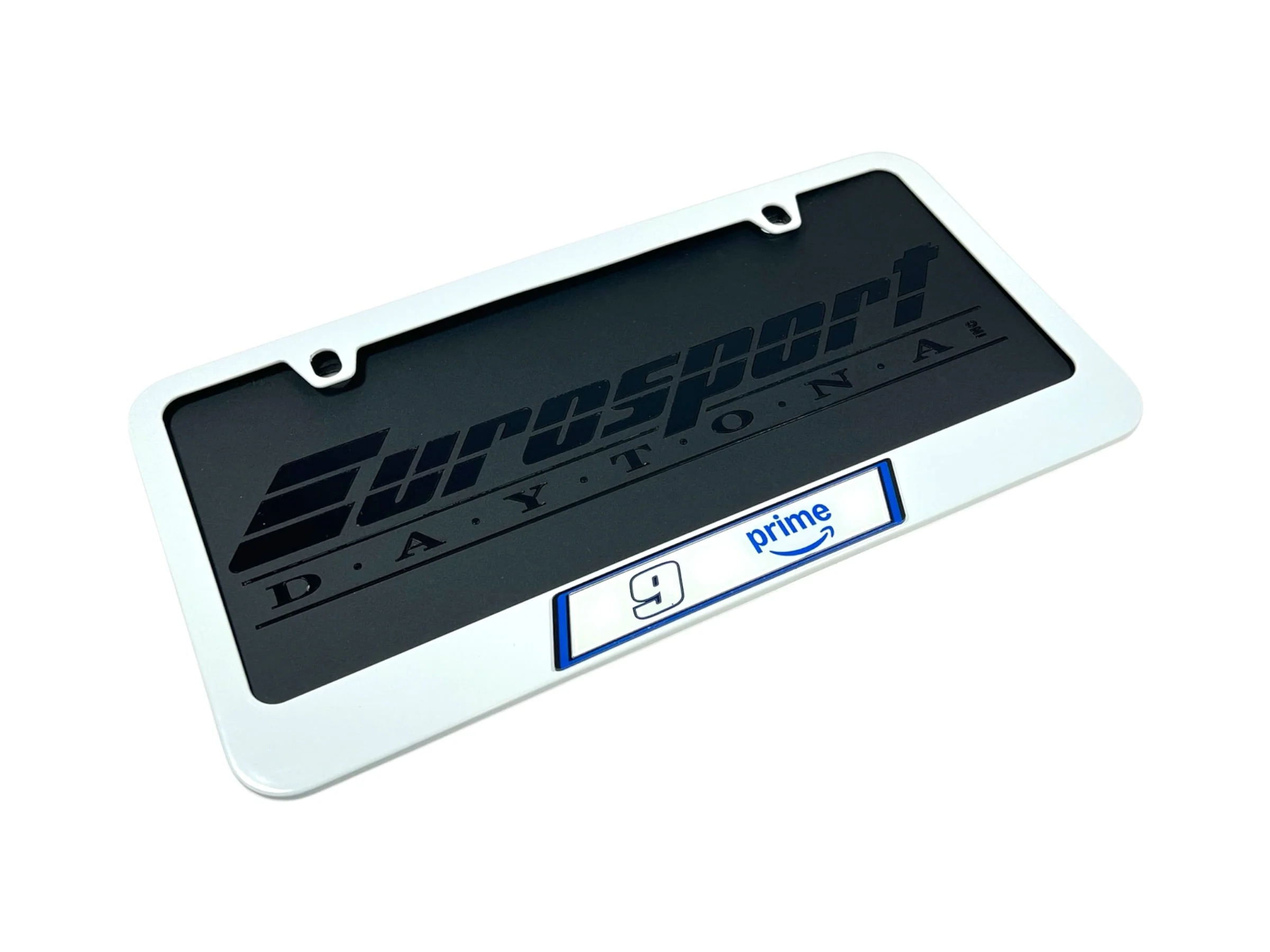 Chase Elliott #9 Amazon Prime White License Plate Frame - Image 4