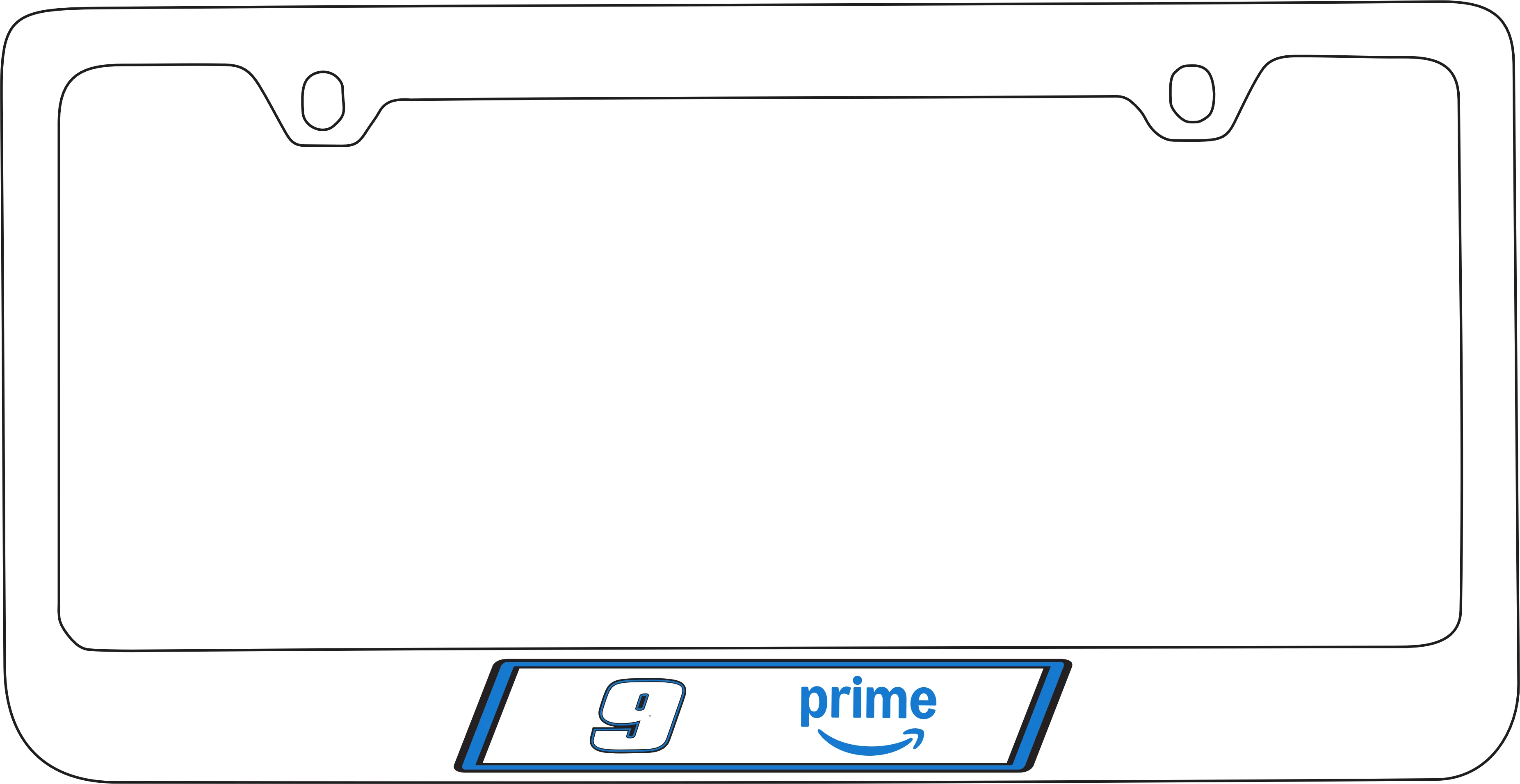Chase Elliott #9 Amazon Prime White License Plate Frame - Image 5