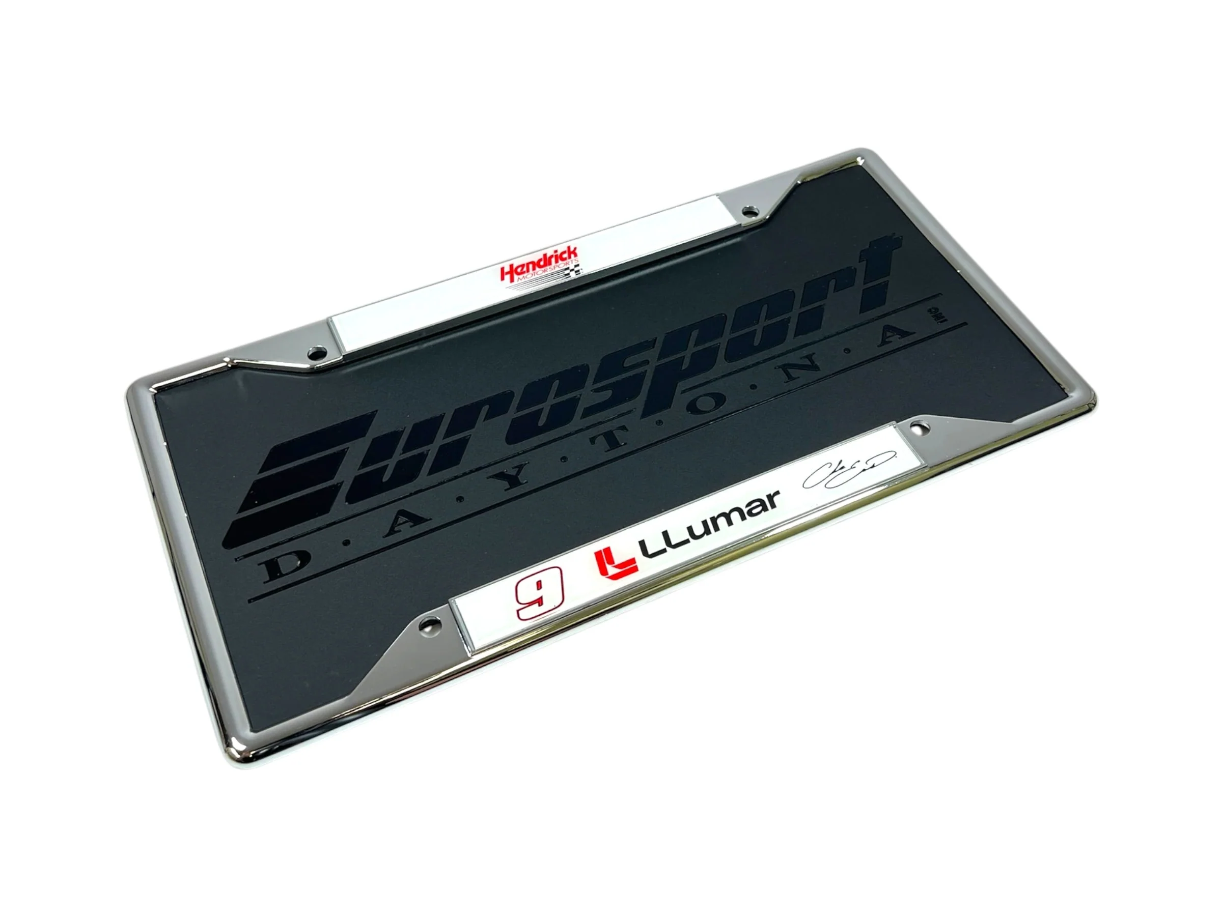 Chase Elliott #9 LLumar Chrome License Plate Frame - Image 4