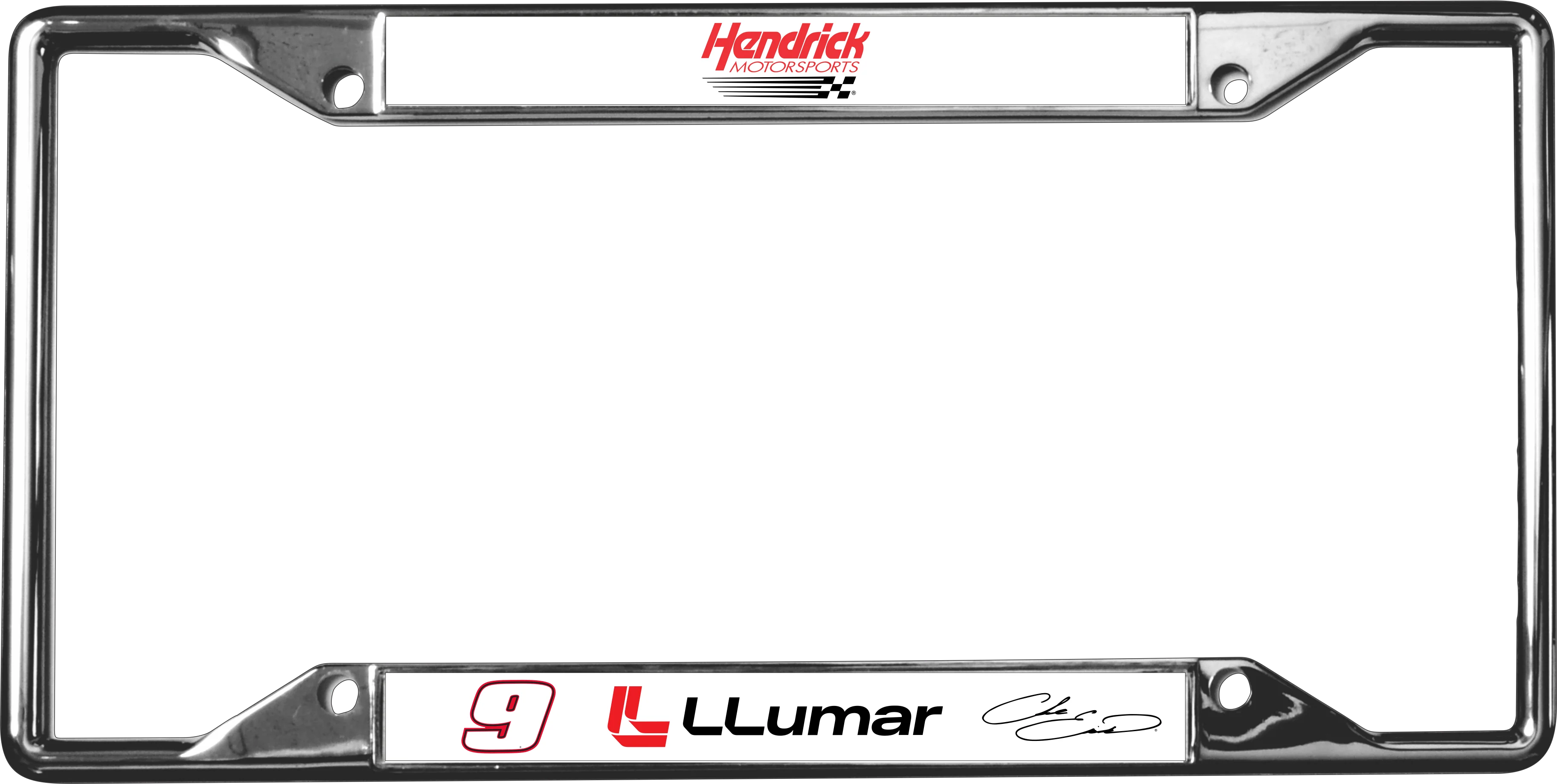 Chase Elliott #9 LLumar Chrome License Plate Frame - Image 5