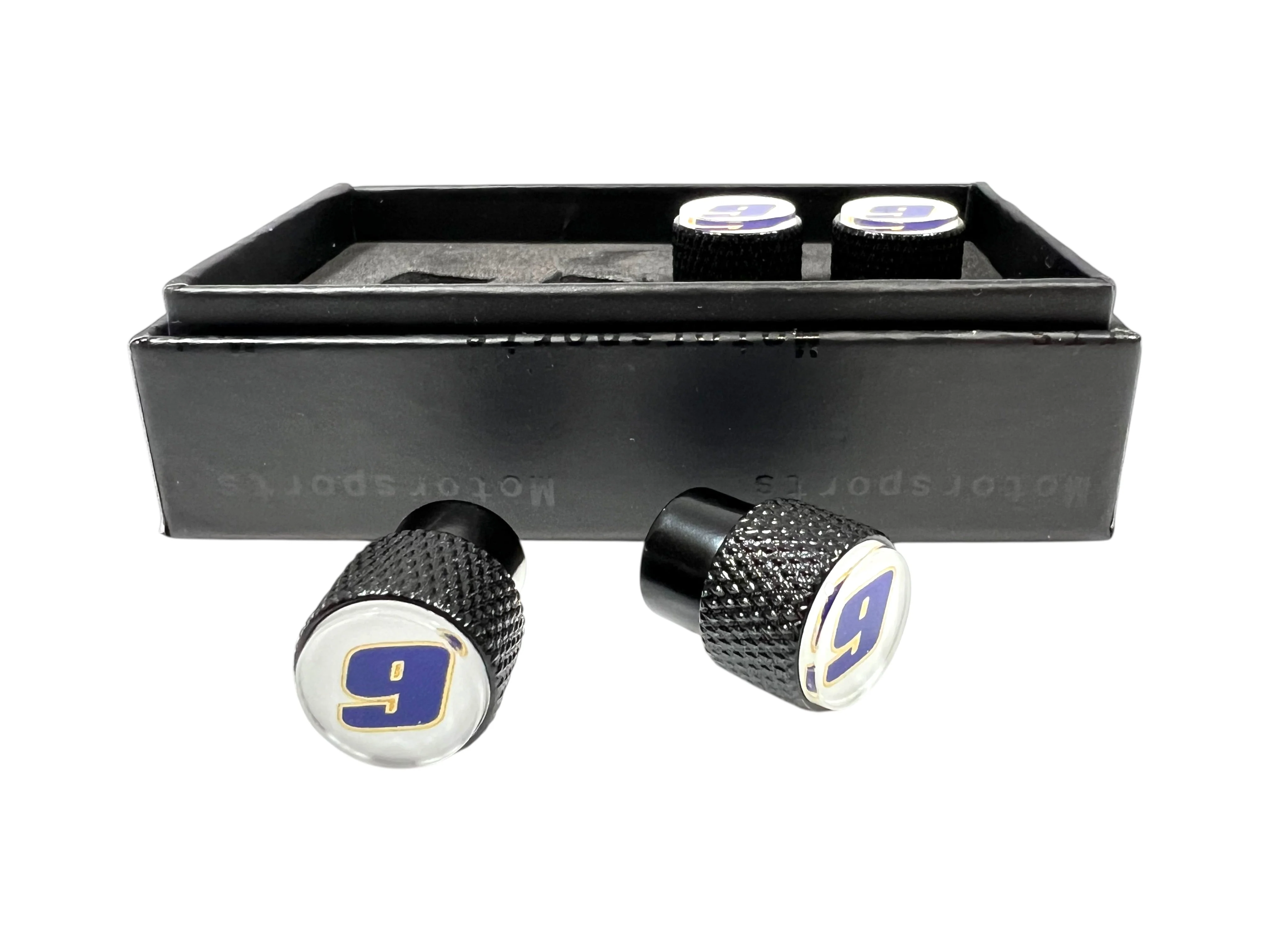 Chase Elliott #9 NAPA Black Knurled Valve Stem Caps
