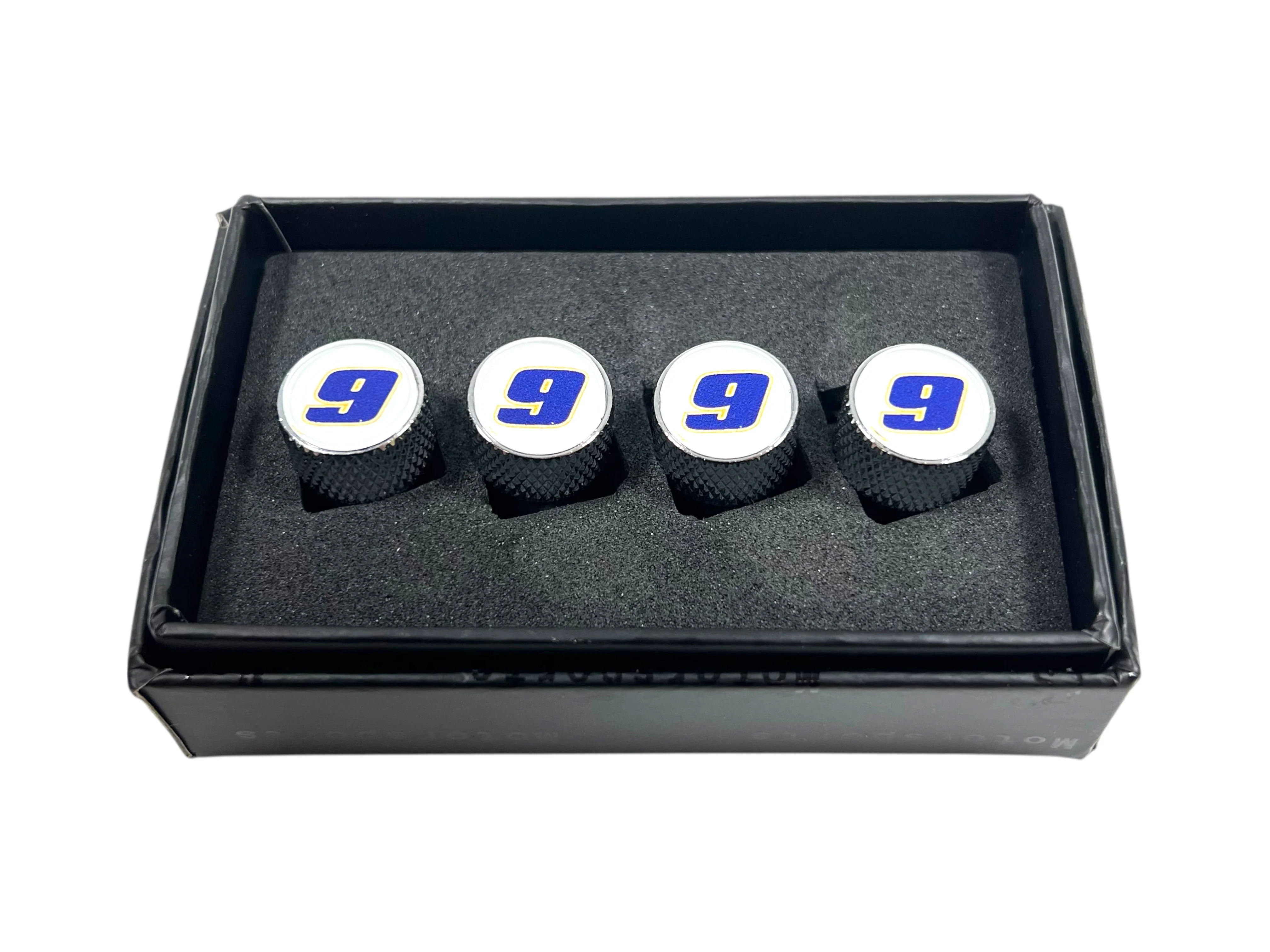 Chase Elliott #9 NAPA Chrome Knurled Valve Stem Caps - Image 2