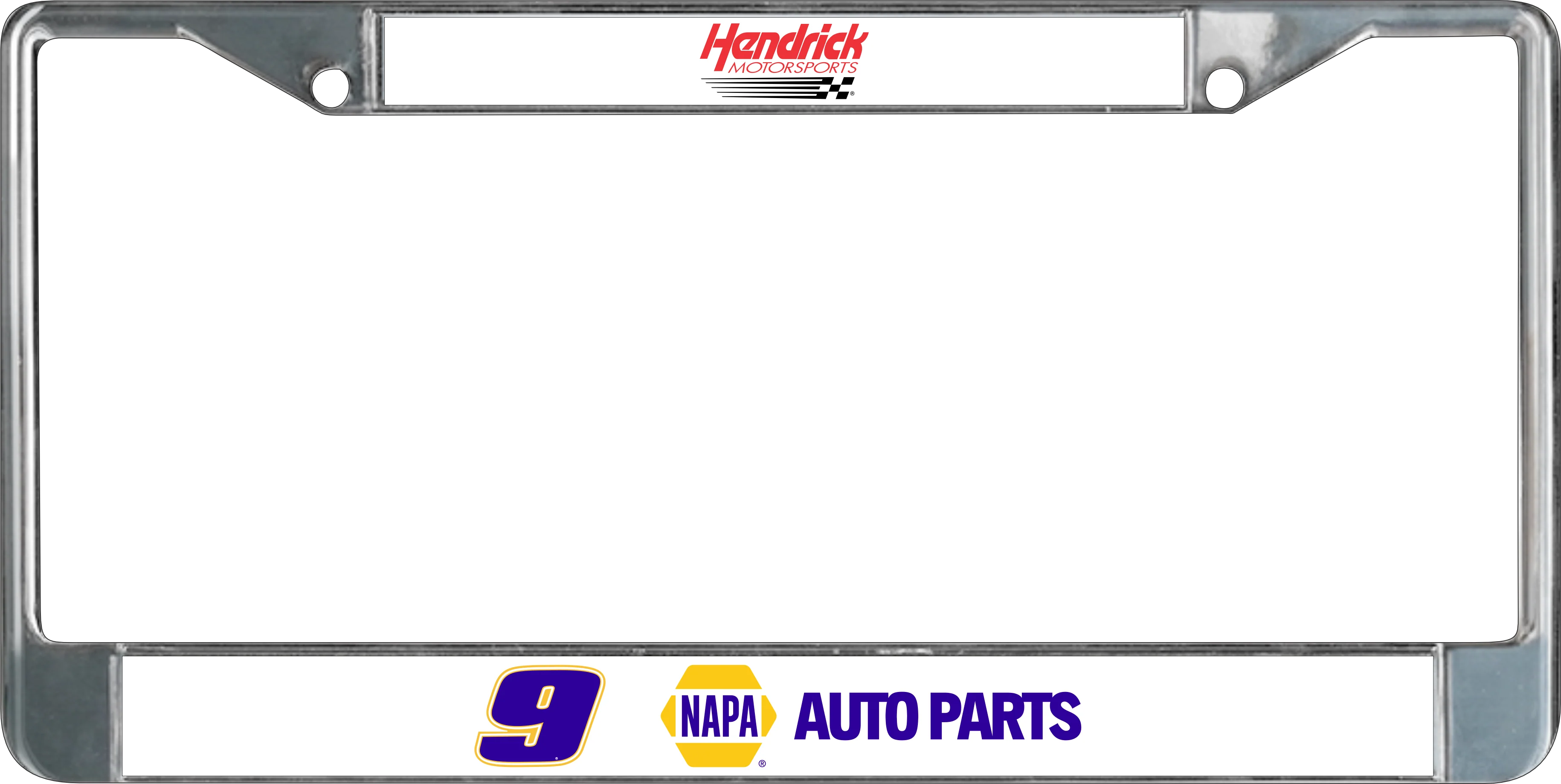 Chase Elliott #9 NAPA Chrome License Plate Frame - Image 5