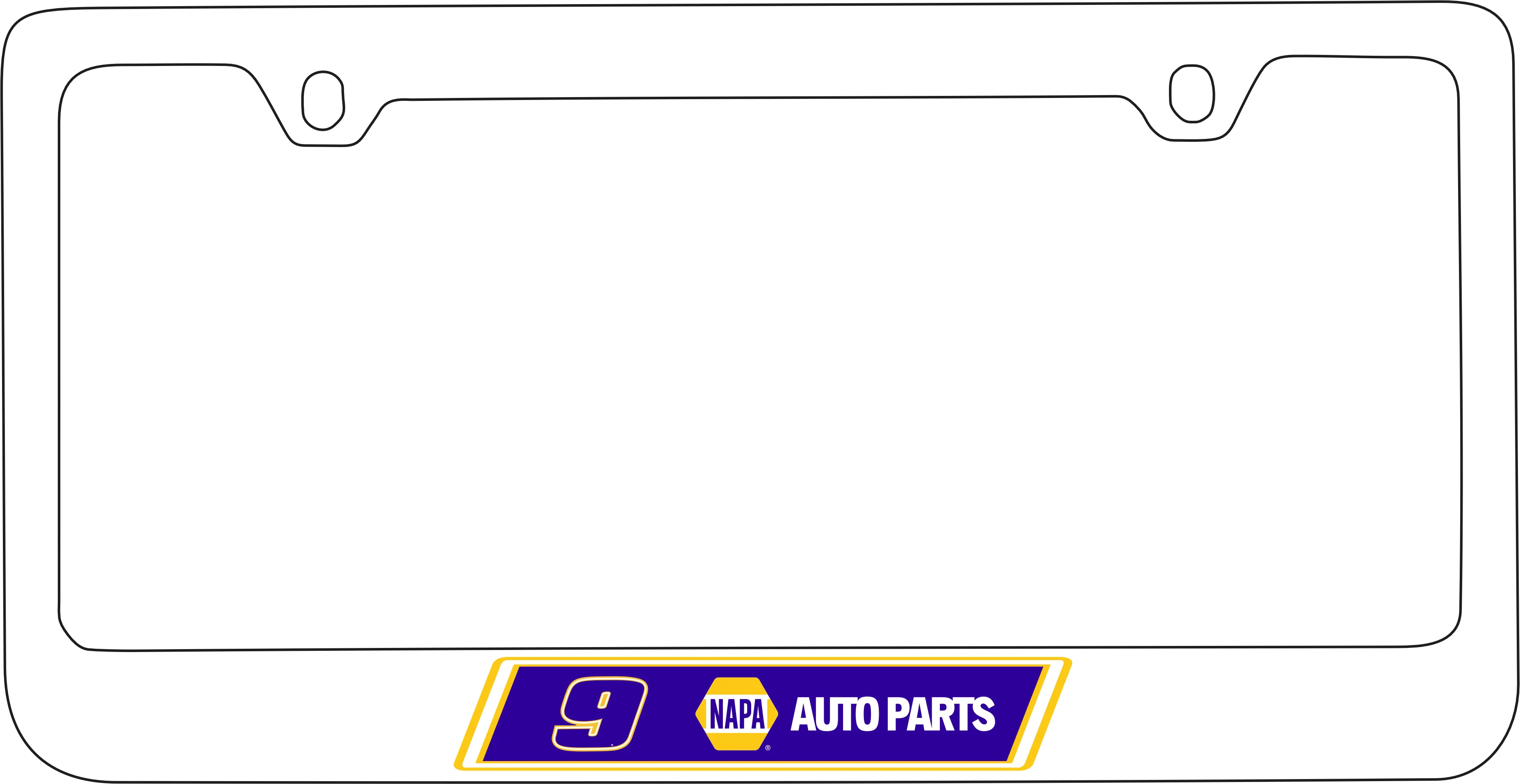 Chase Elliott #9 NAPA White License Plate Frame - Image 5