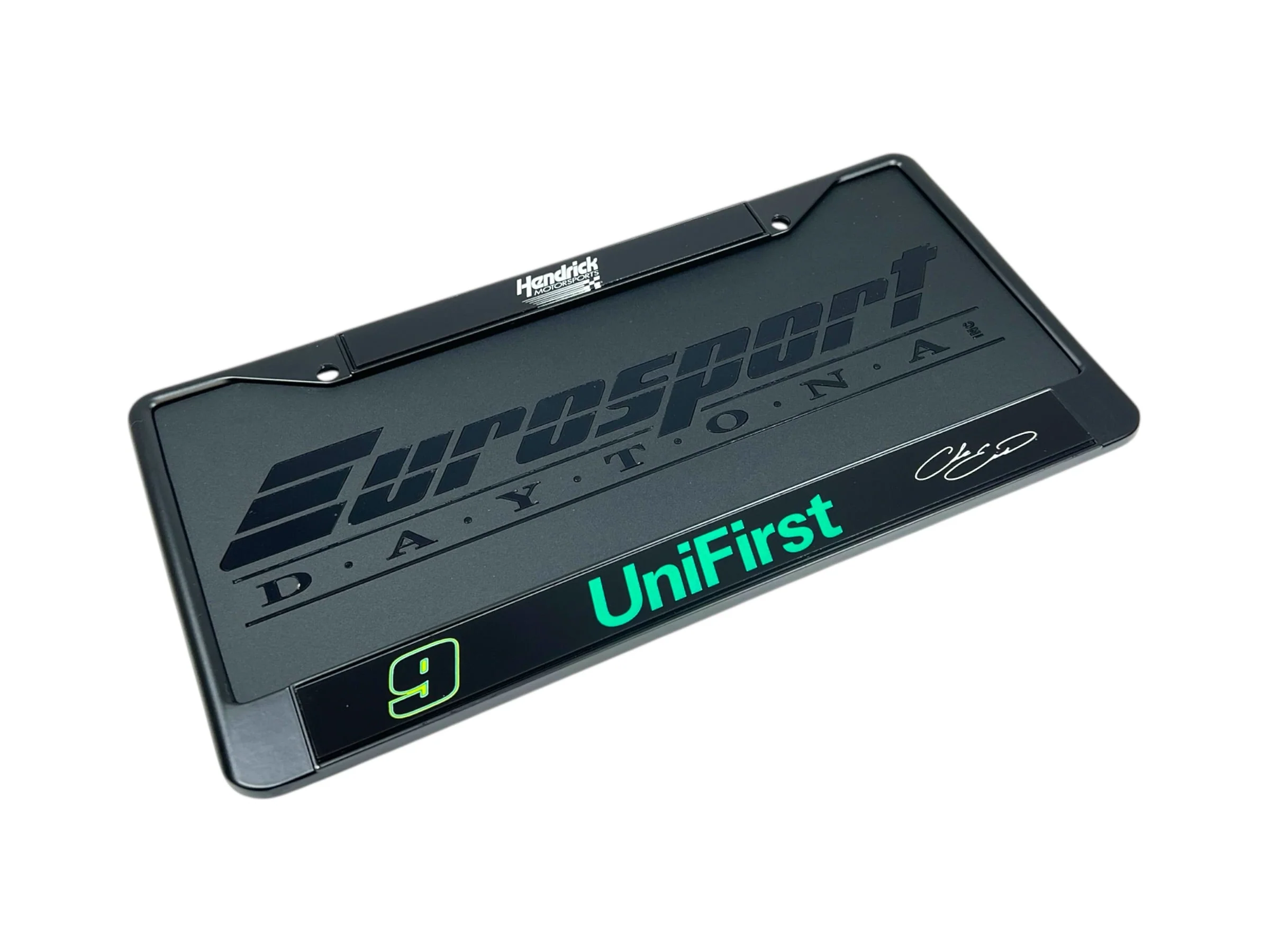 Chase Elliott #9 UniFirst Black License Plate Frame - Image 4