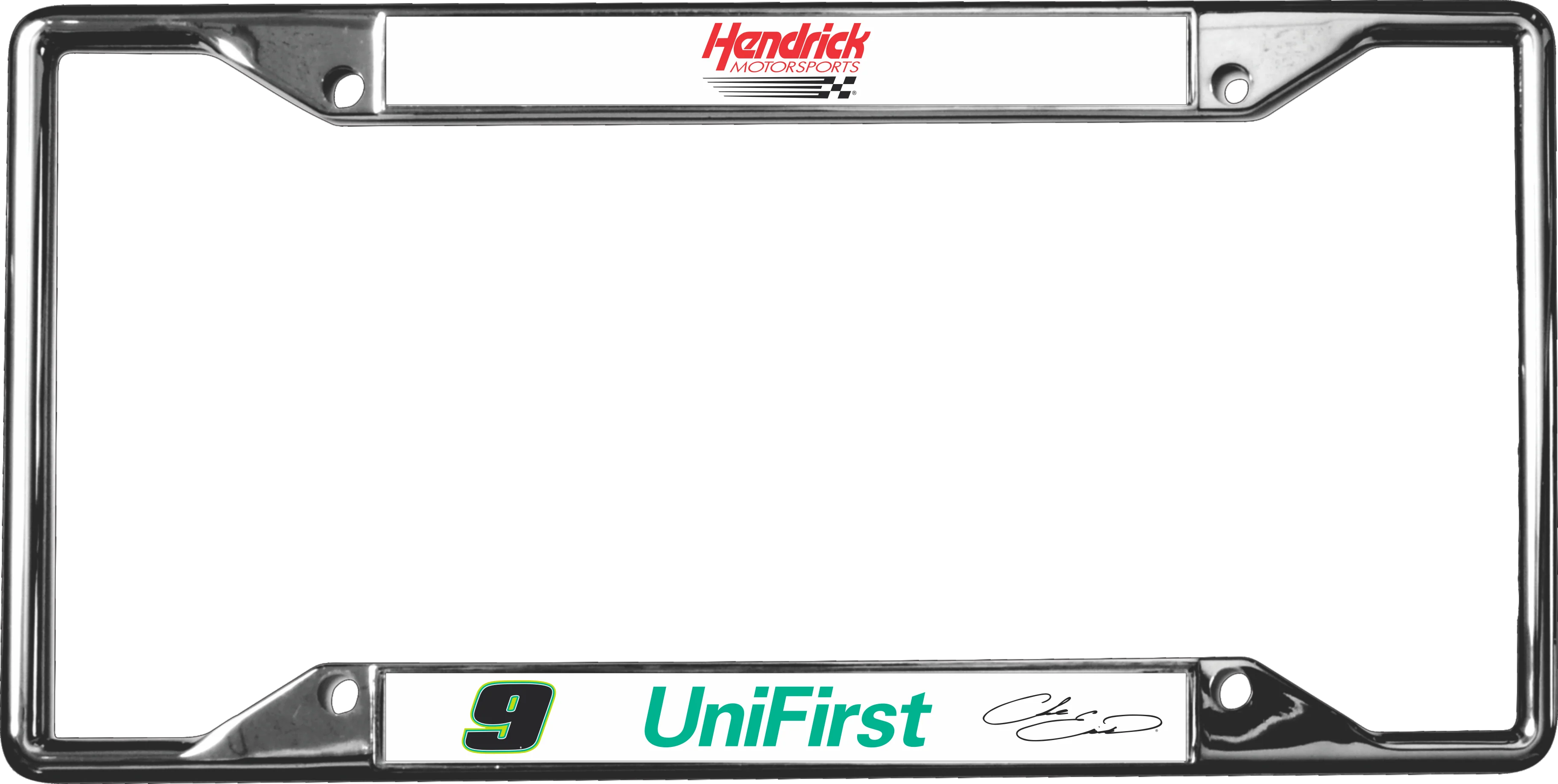 Chase Elliott #9 UniFirst Chrome License Plate Frame - Image 5