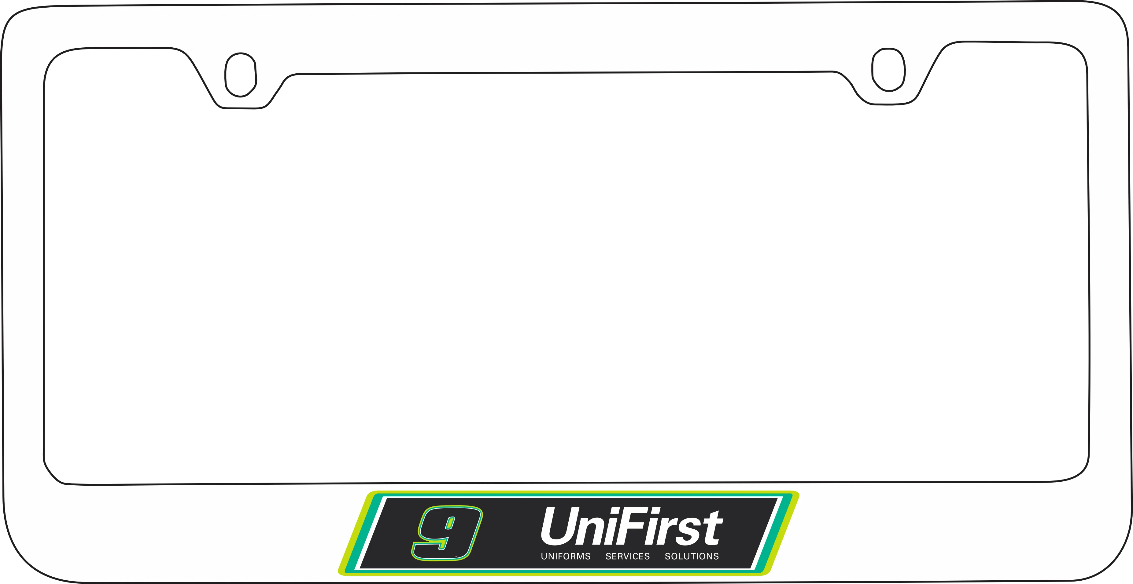 Chase Elliott #9 UniFirst White License Plate Frame - Image 5