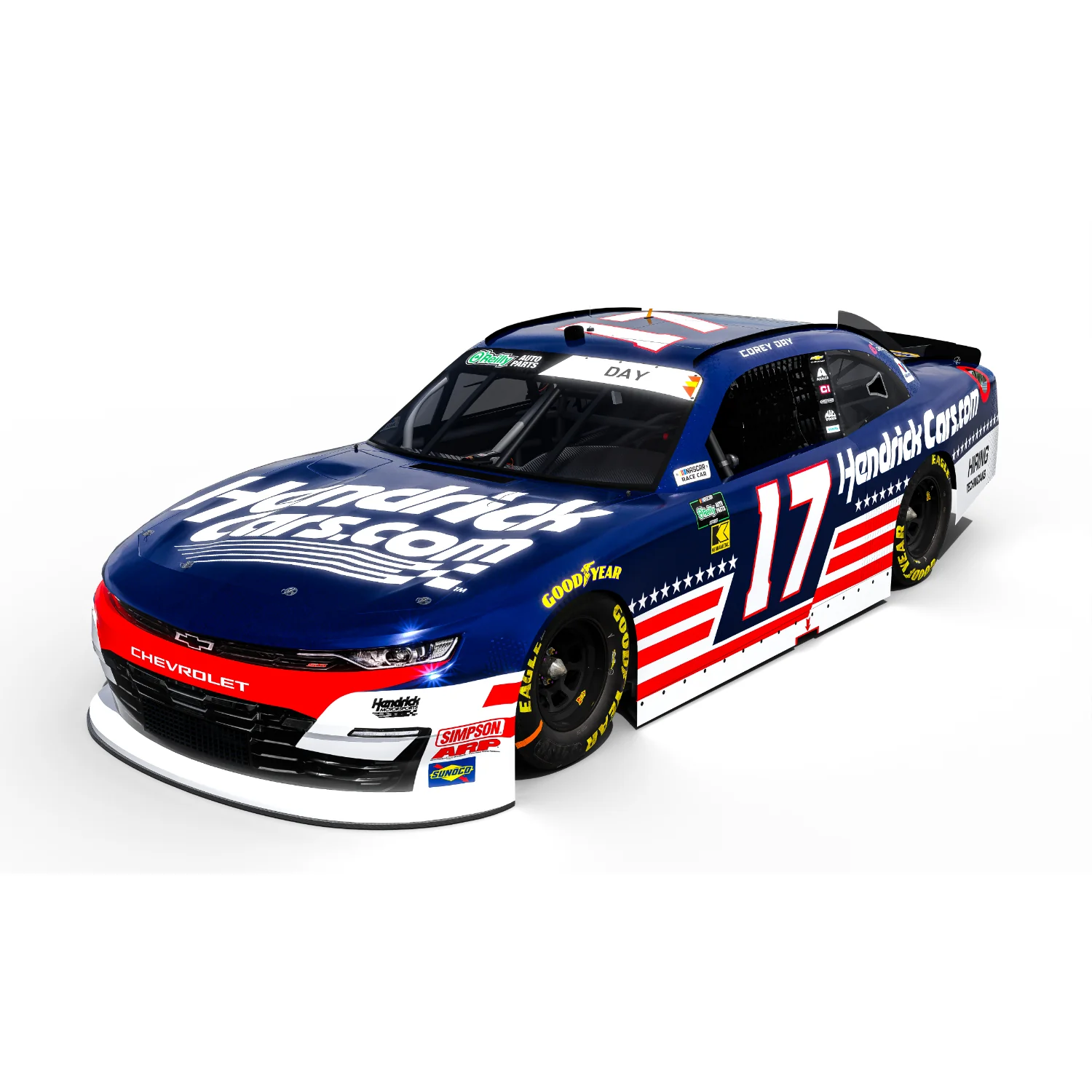 AUTOGRAPHED Corey Day #17 2026 HendrickCars.com Patriotic 1:24 HO Die-Cast