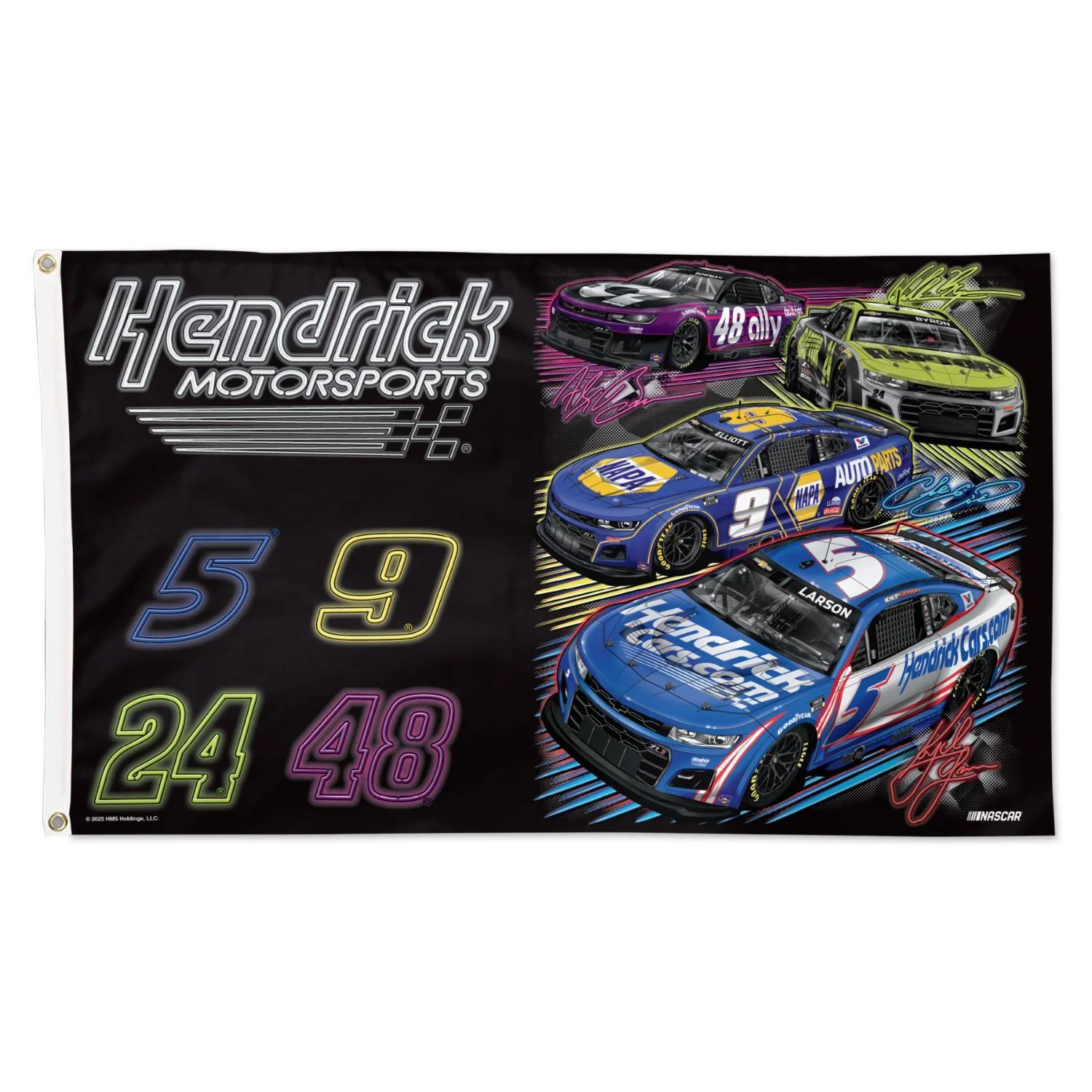 Hendrick Motorsports 2025 4 Car 3' x 5' Flag