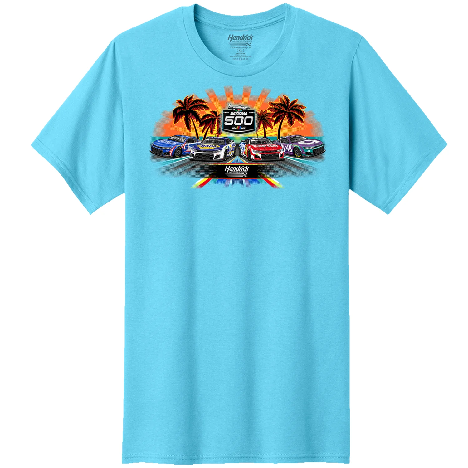 Hendrick Motorsports 2026 Daytona Tropical 4-Car T-shirt - Image 2