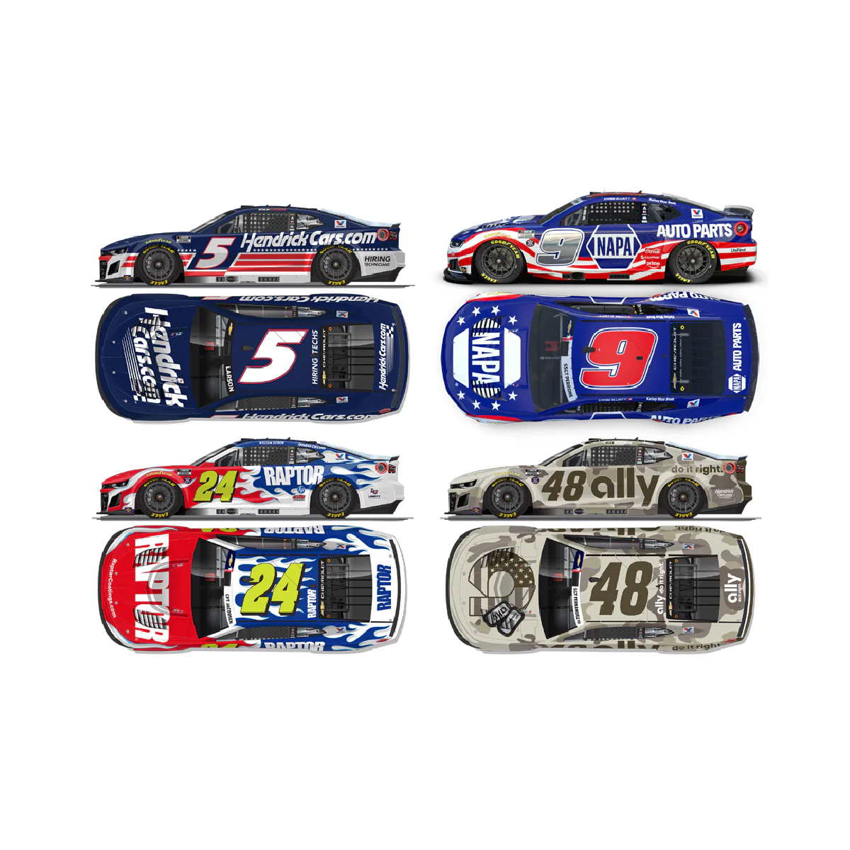 Hendrick Motorsports 2026 Patriotic Four-Car 1:64 Die-Cast Set