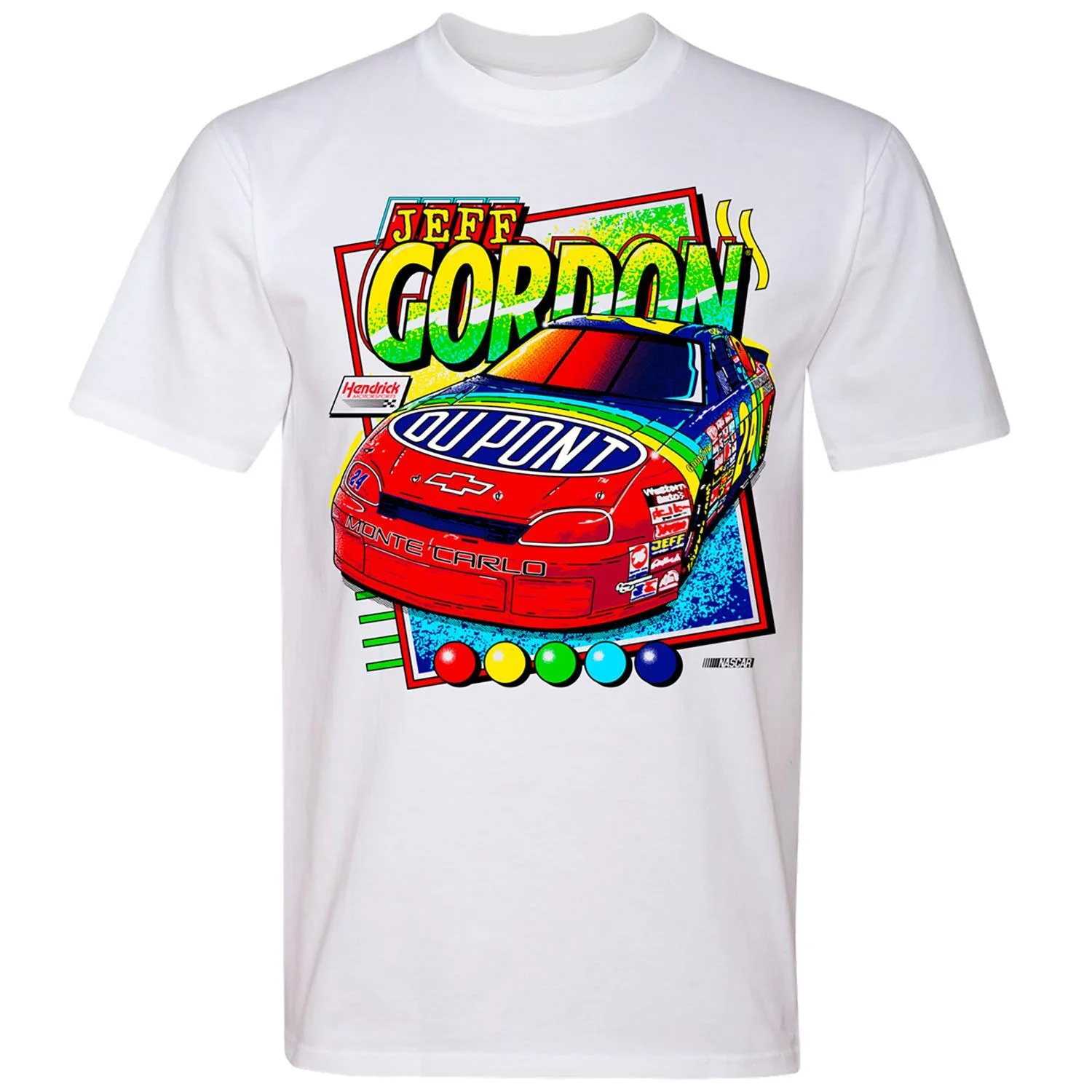 Jeff Gordon #24 Dupont Car White T-shirt - Image 2
