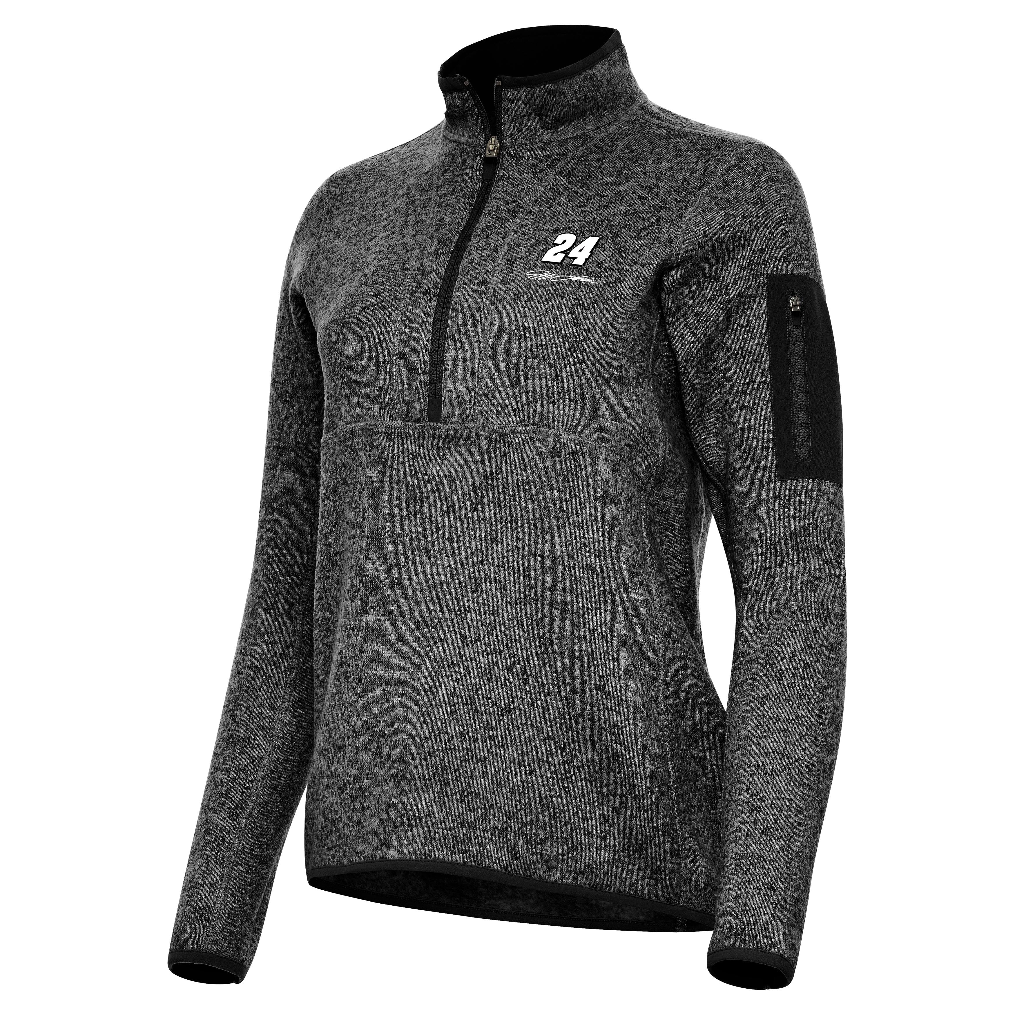Jeff Gordon #24 Women's Fortune 1/4 Zip Pullover - Black Heather