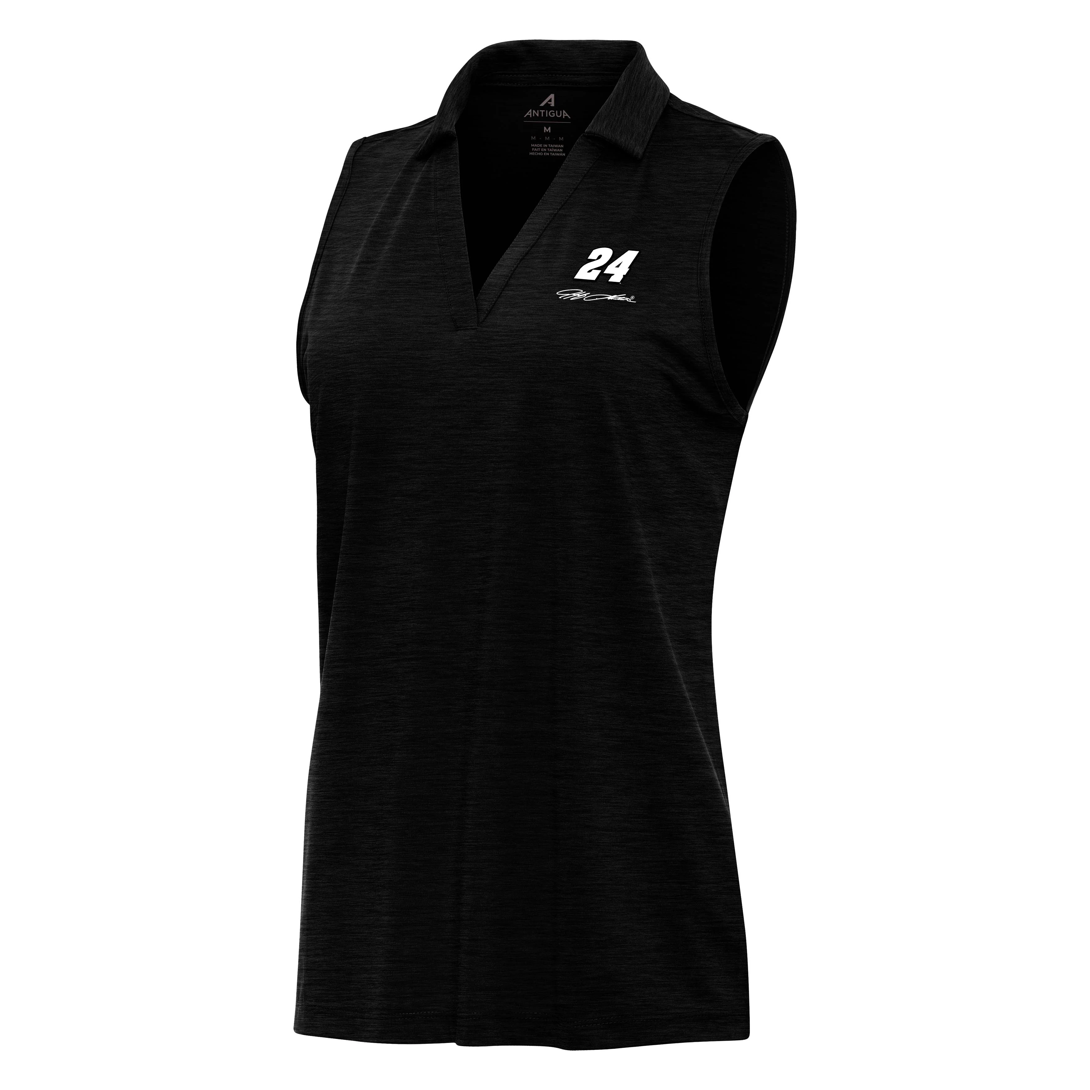 Jeff Gordon #24 Women's Layout Sleeveless Polo - Black Heather