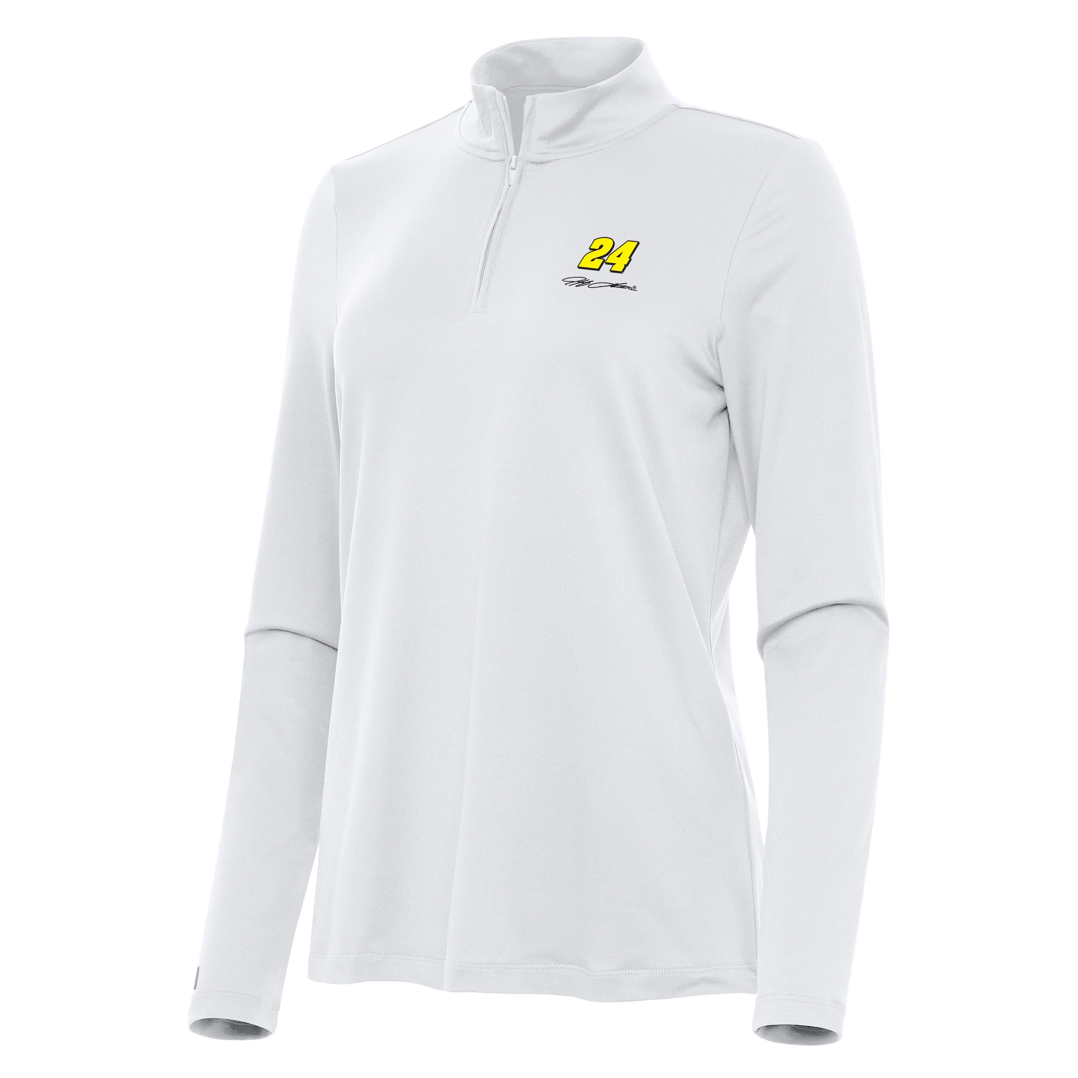 Jeff Gordon #24 Women's Reprocess 1/4 Zip Pullover - White