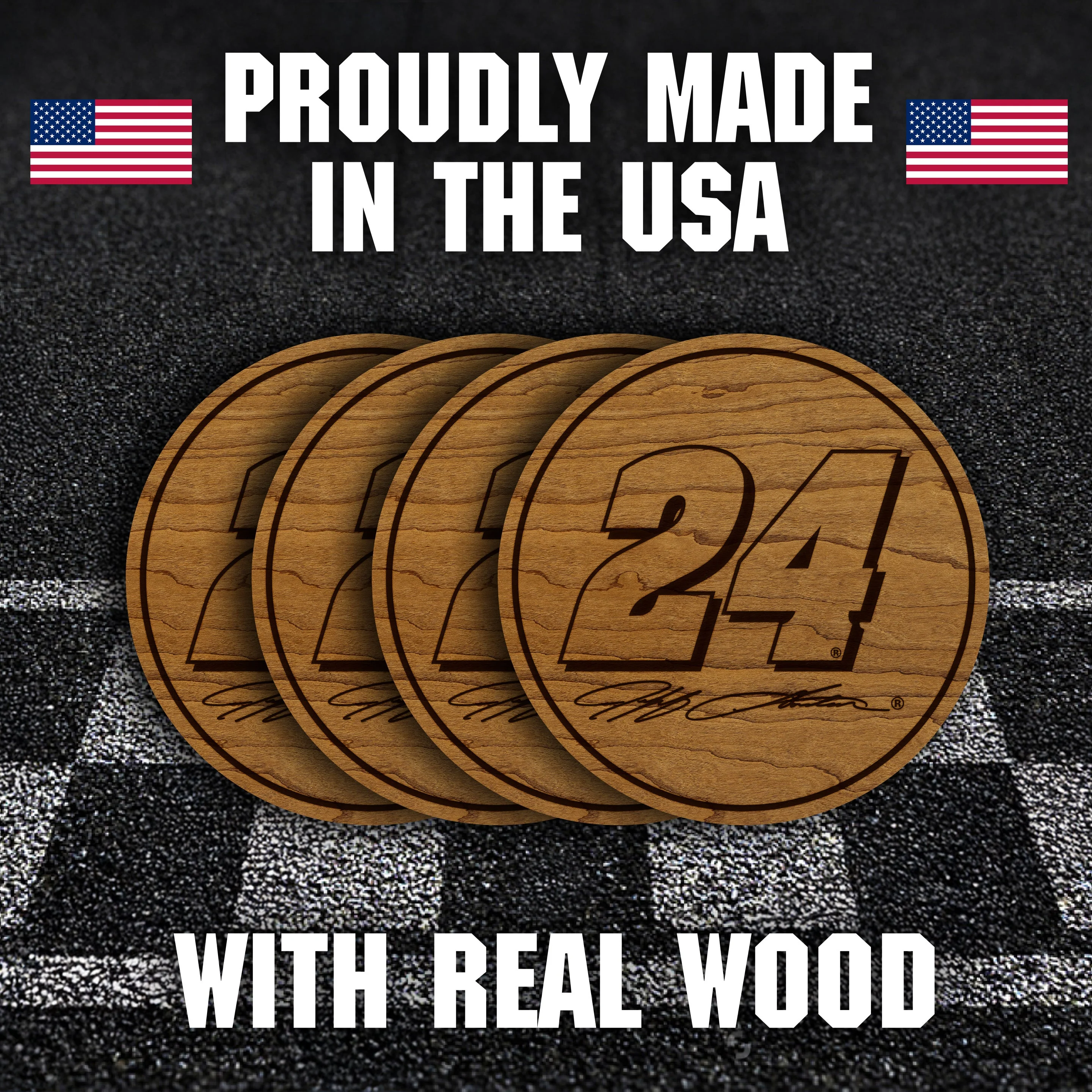 Jeff Gordon #24 Wooden Coaster Set - Image 7