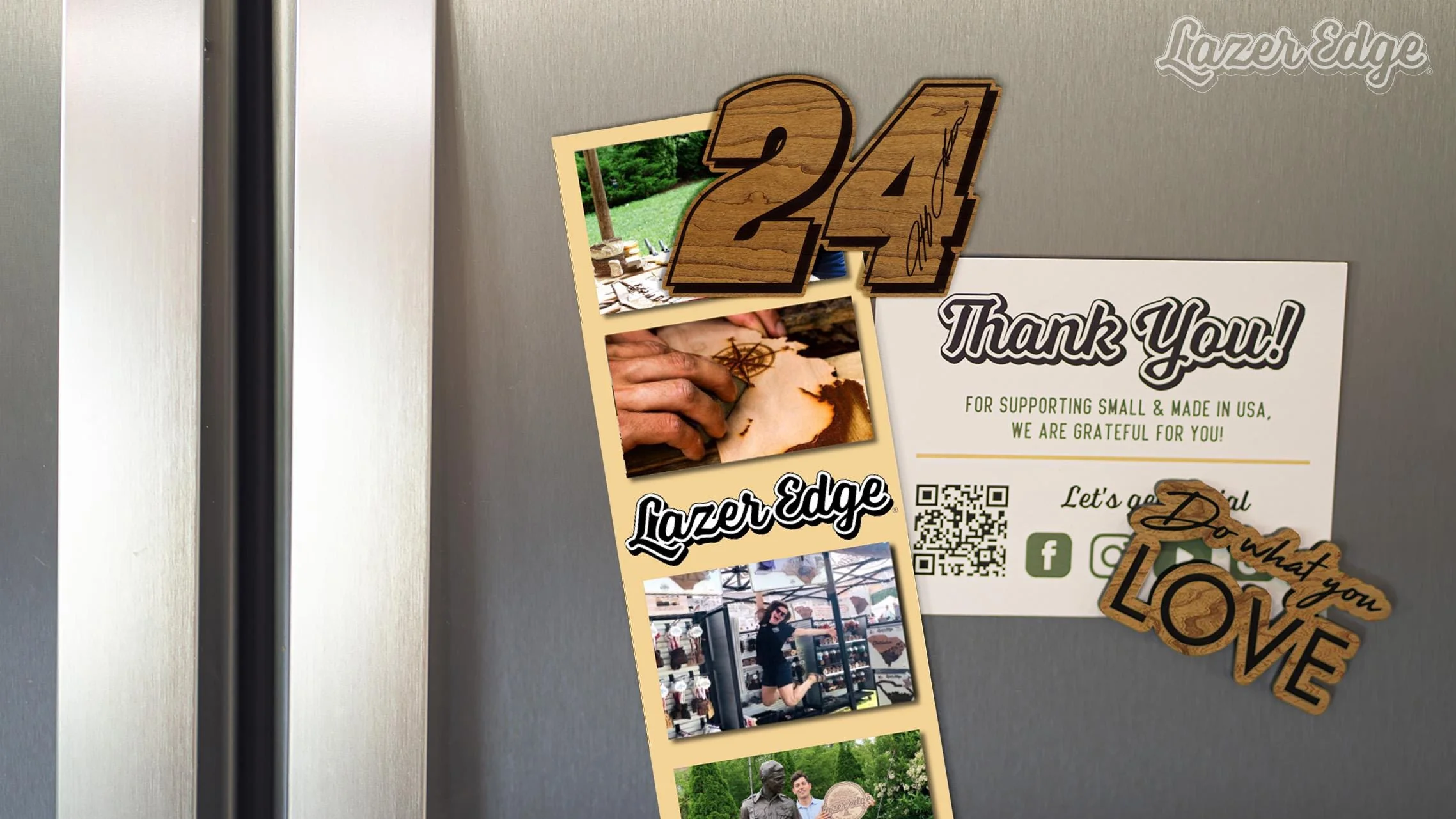 Jeff Gordon #24 Wooden Magnet - Image 3