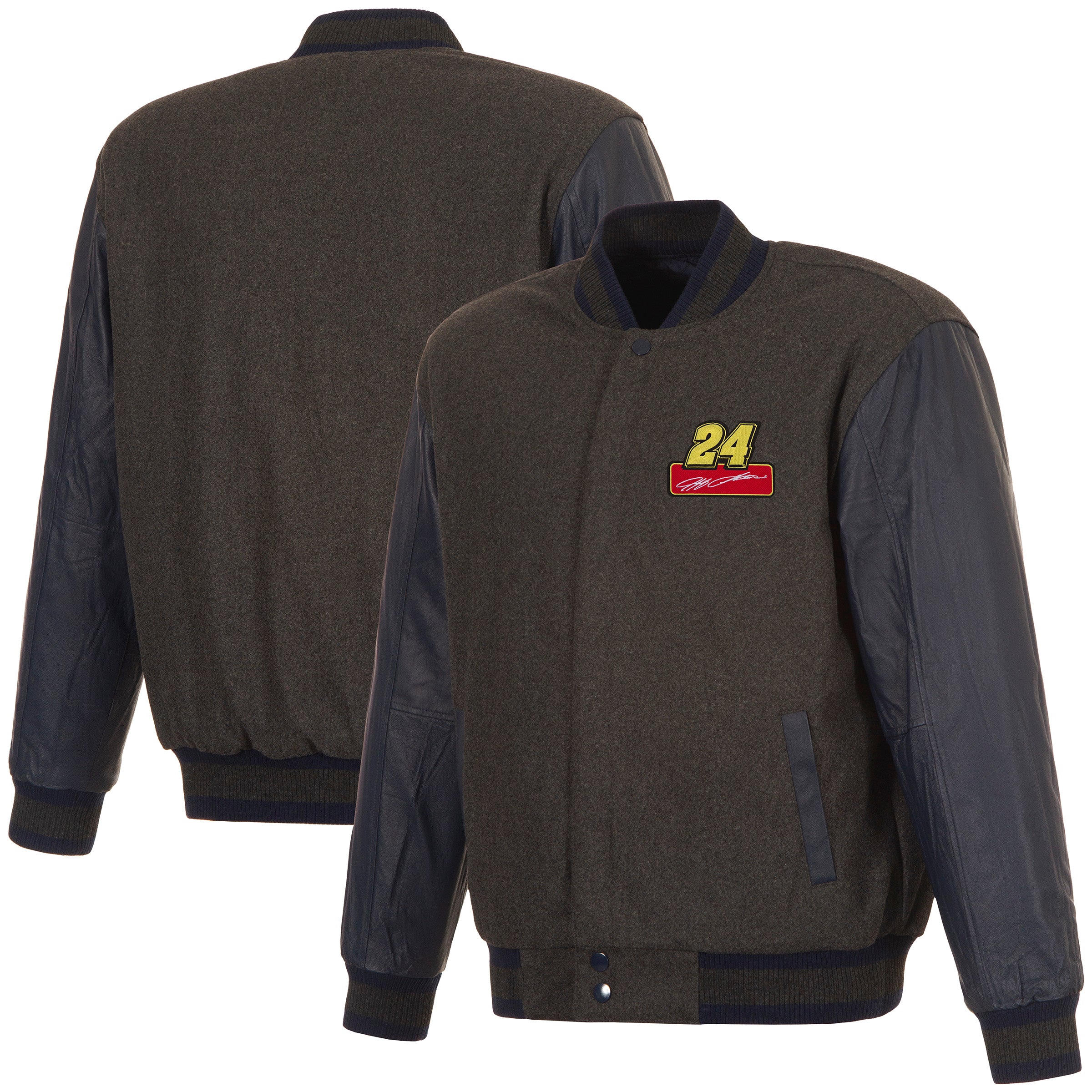 Jeff Gordon #24 Reversible Wool and Leather Jacket - Image 4